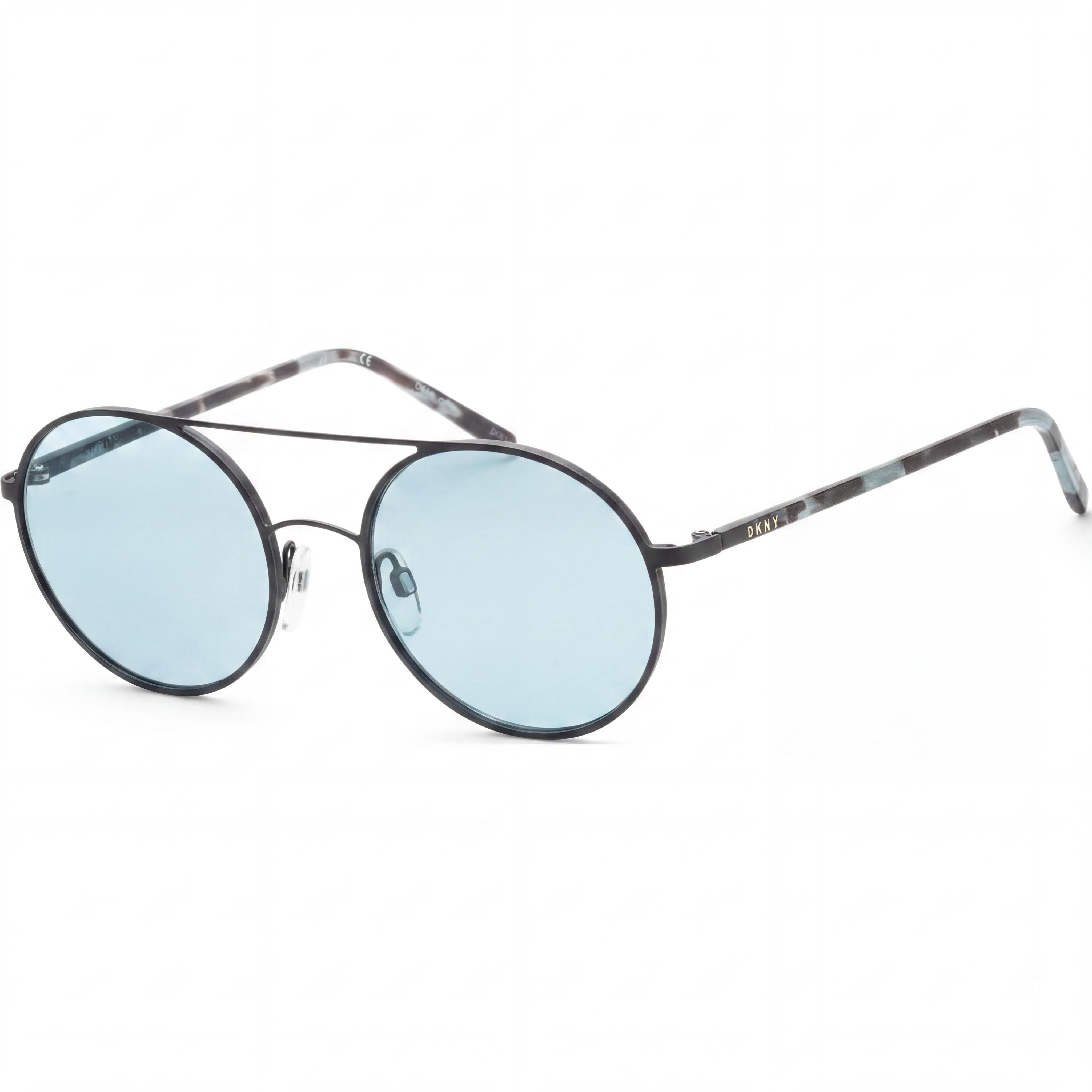 DKNY Classic Women's Blue Metal Sunglasses, Teal Lenses, 100% UV Protection, 52mm Lens Width, Photo 1