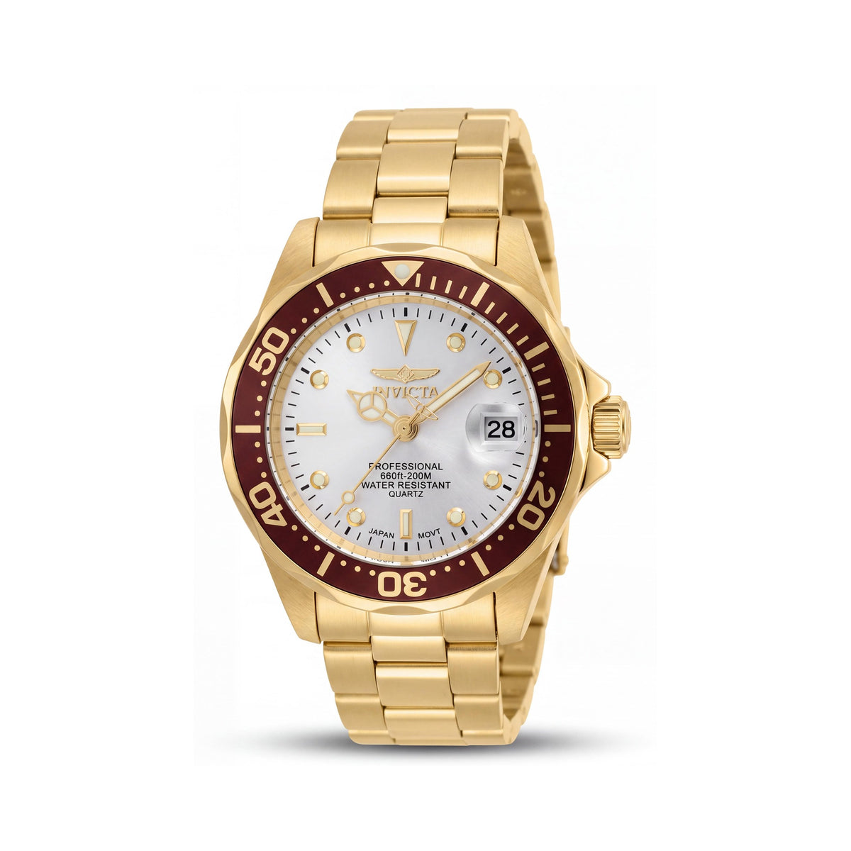 Reloj Invicta Pro Diver 11444 Unisex de acero inoxidable chapado en oro de 18 quilates con luminiscencia, resistente al agua hasta 200 m y de 25 mm, Photo 1