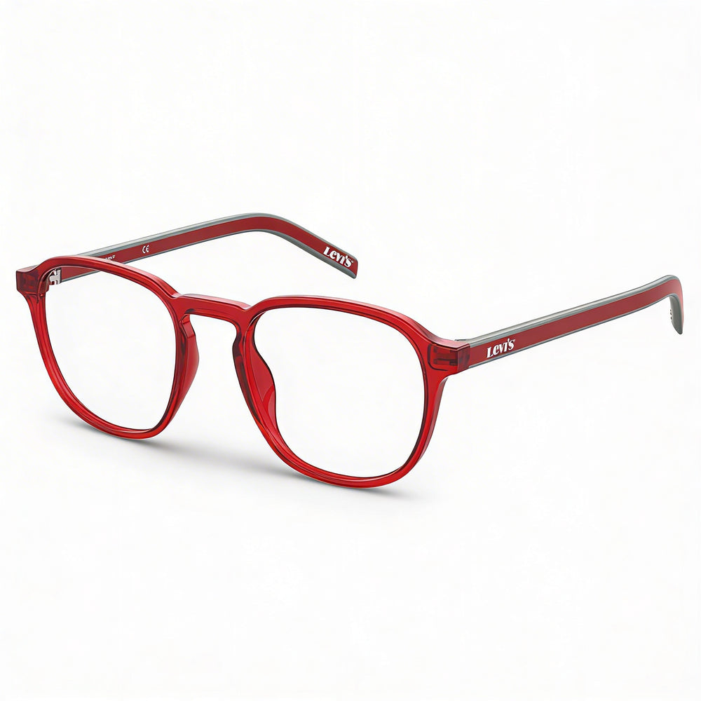 Montura de gafas Levi's Lv 1024 de plástico rojo para mujer, listas para lentes graduadas, lentes de 50mm, puente de 20mm, patillas de 145mm