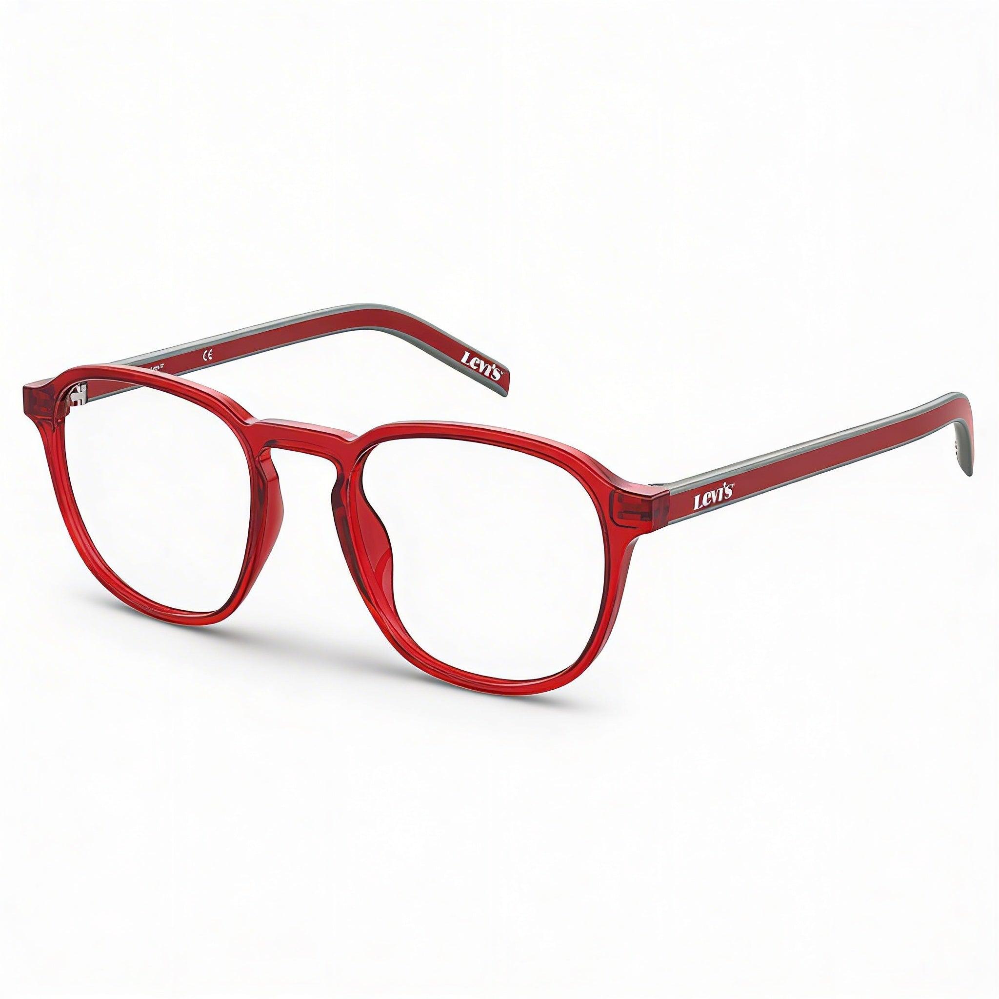 Levi's Lv 1024 Women's Red Plastic Prescription Ready Eyeglass Frames, 50mm Lens, 20mm Bridge, 145mm Temple, Photo 1