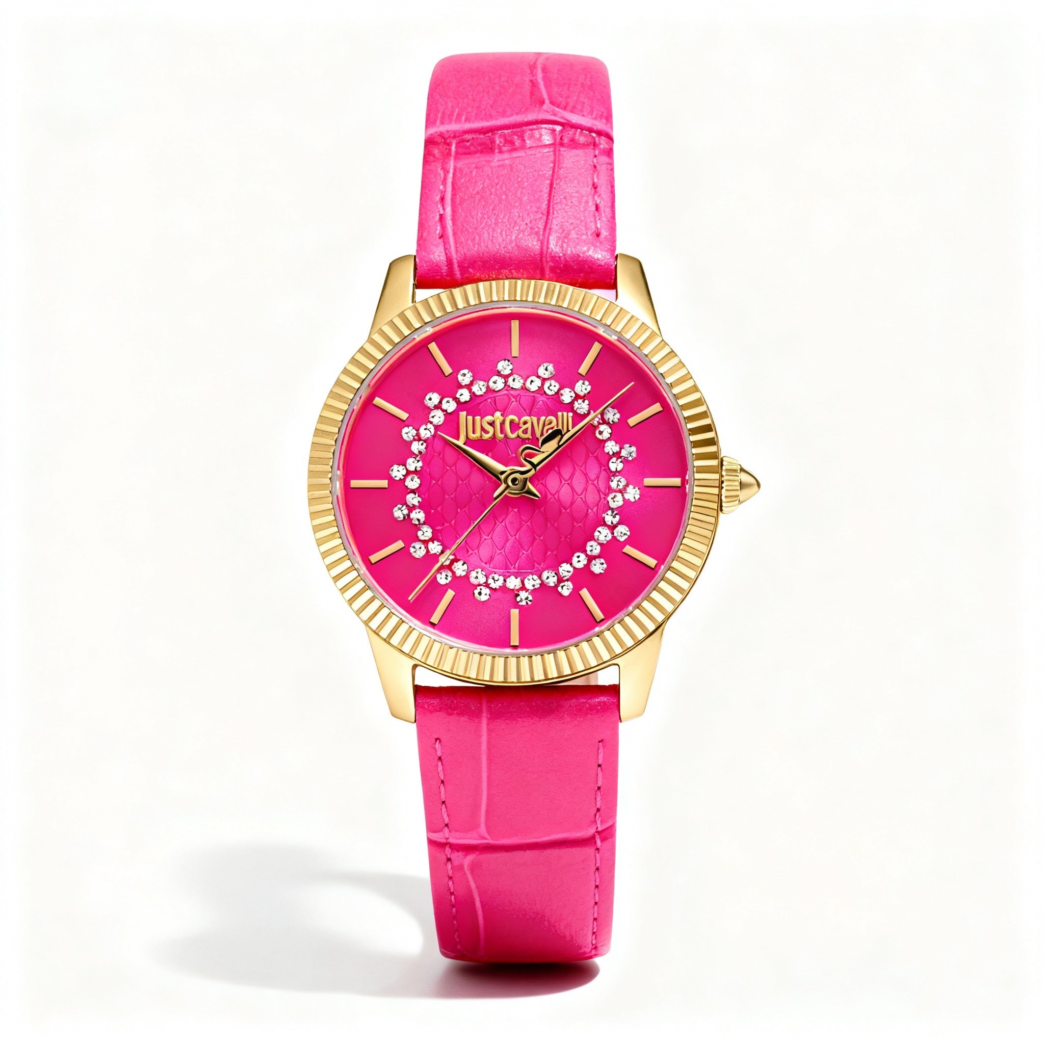 Just Cavalli strip Style Women's Multicoloured Design Shock Resistant Movement Fashion Wristwatch