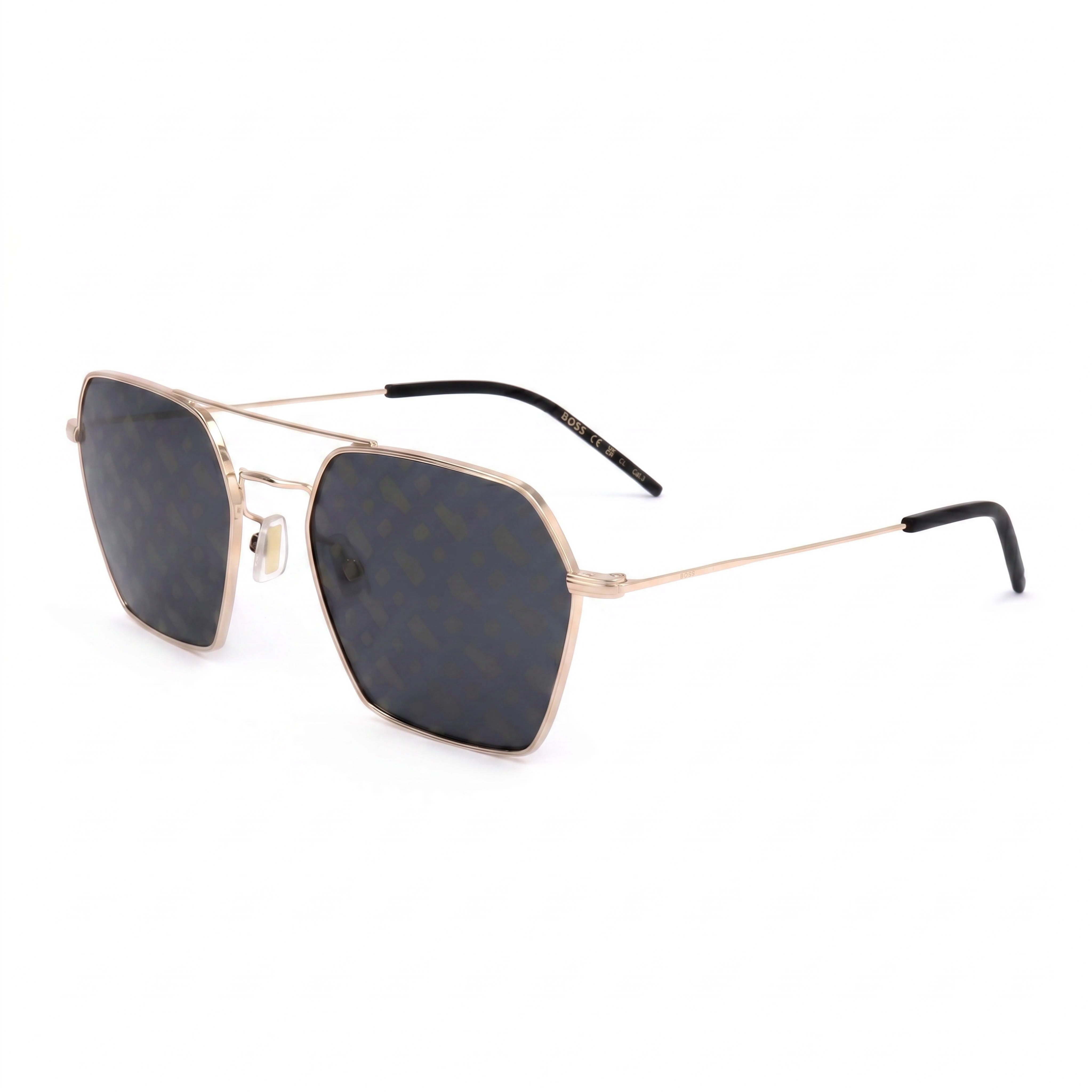 Gafas de sol Hugo Boss Casual para mujer, de acero inoxidable, con decoración dorada y montura en oro rosa, con lentes UV no polarizadas en oro rosa, 54-18-140, Photo 1