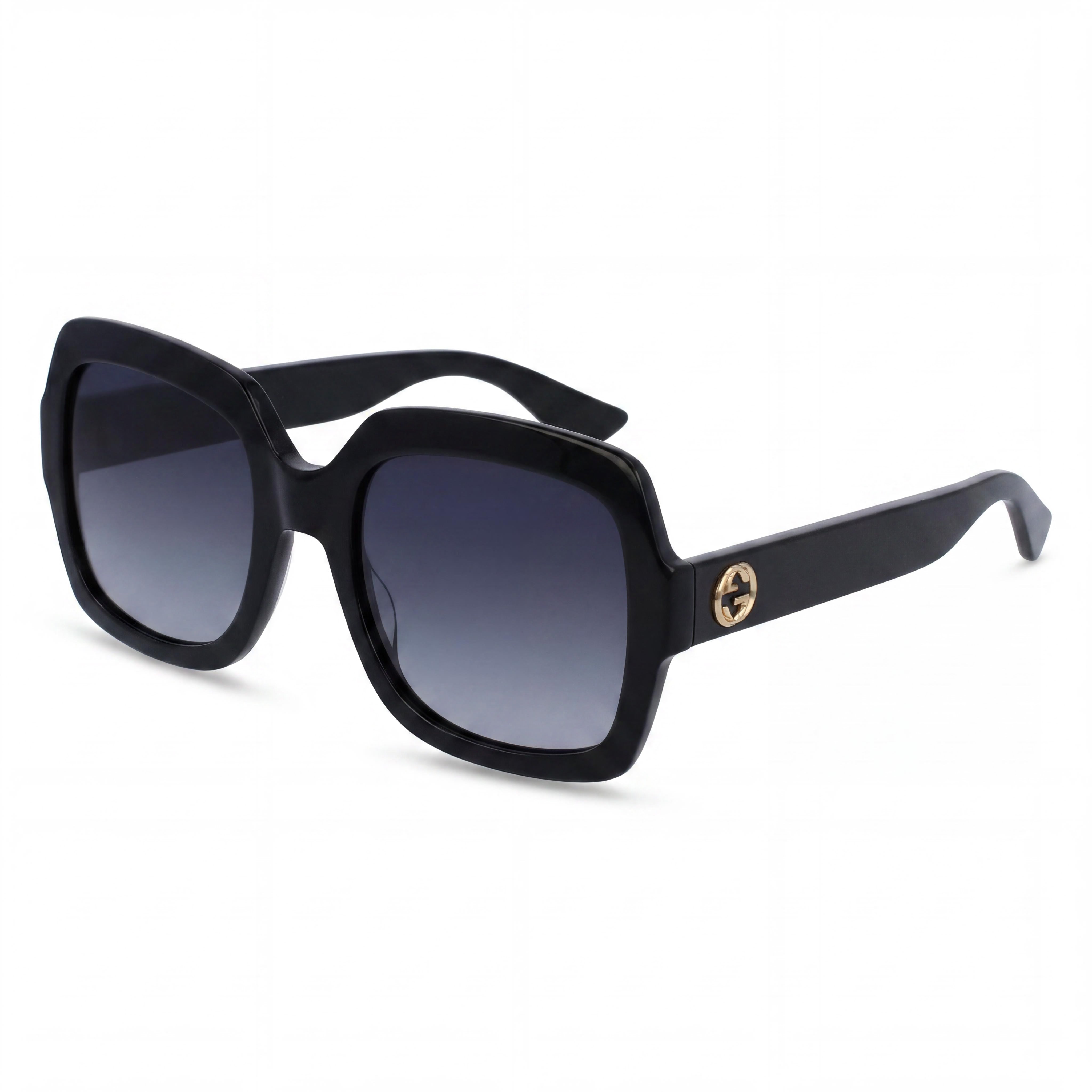 Gucci Gg0036sn-001 Gafas de sol para mujer con armazón de plástico negro, lentes grises degradadas y protección UV, 54 mm, Photo 1
