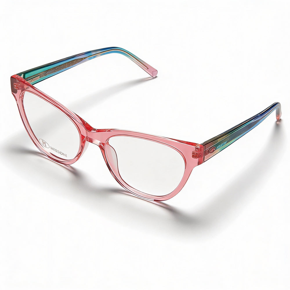 Montura de acetato Missoni MMI 0097 para mujer, lentes de policarbonato en rosa estampado, talla 53-17-140