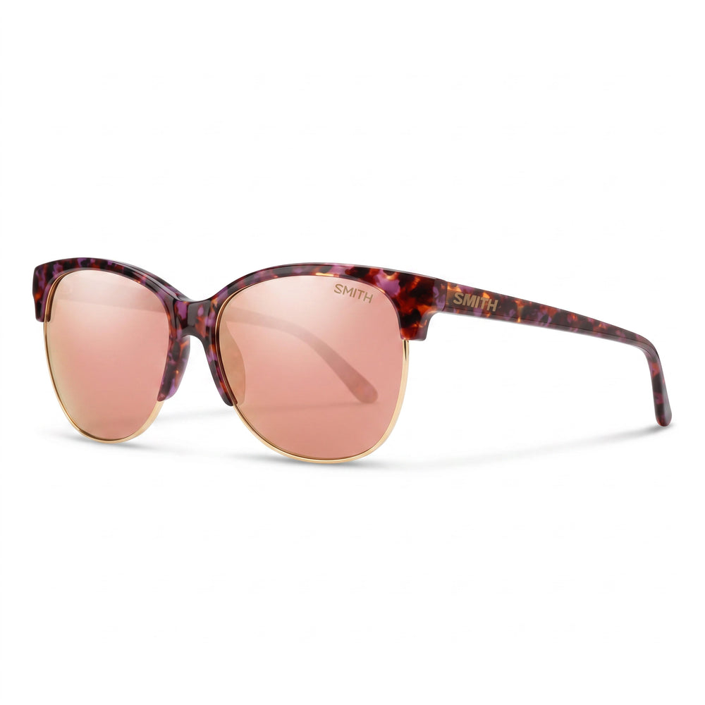 Gafas de sol modernas SMITH de plástico para hombre, montura de espejo color violeta habana, lentes antirreflejos rojas no polarizadas, 58 mm