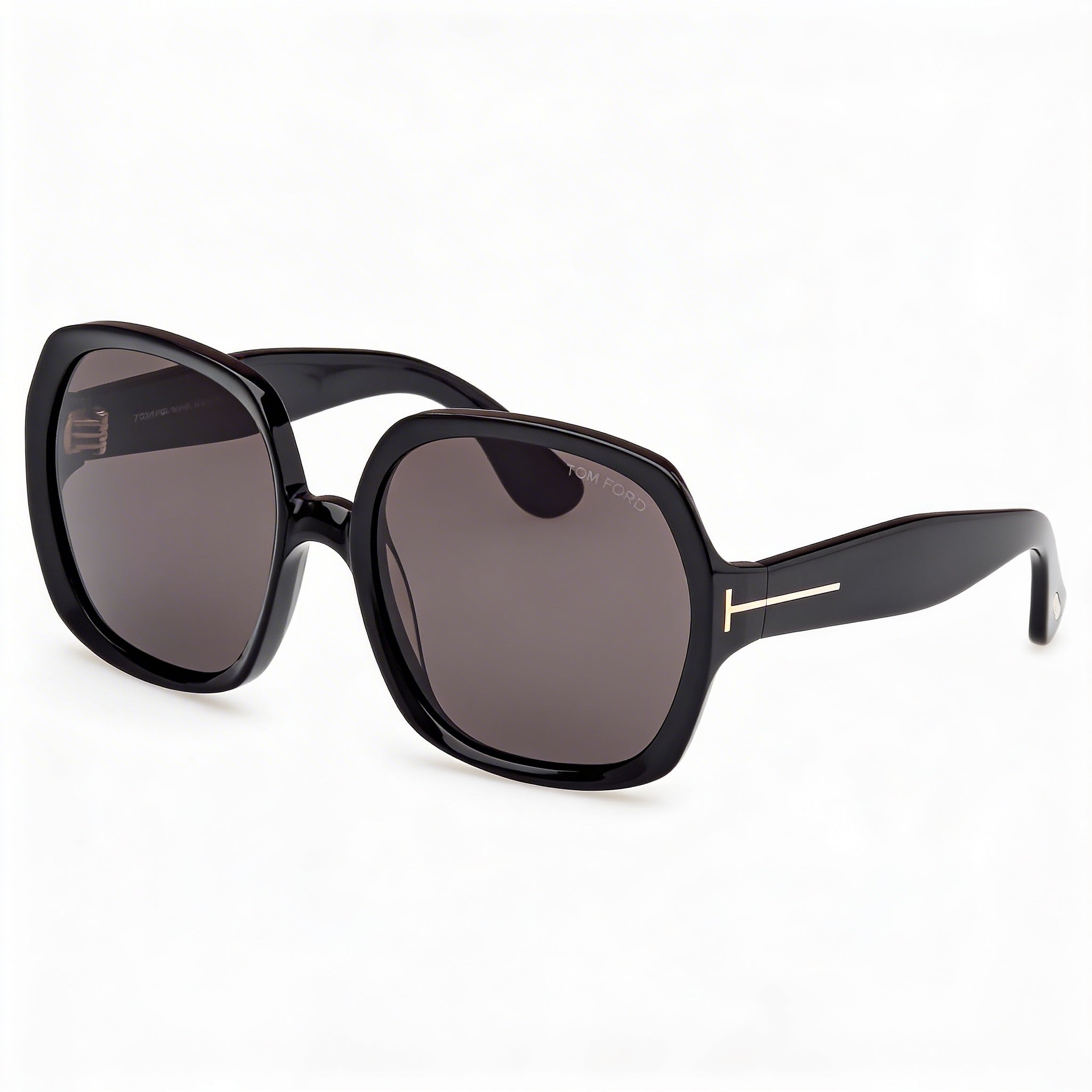 Tom Ford Classic Unisex Shiny Black Plastic Frame Polarized Smoke Lens 60mm Sunglasses, Photo 1