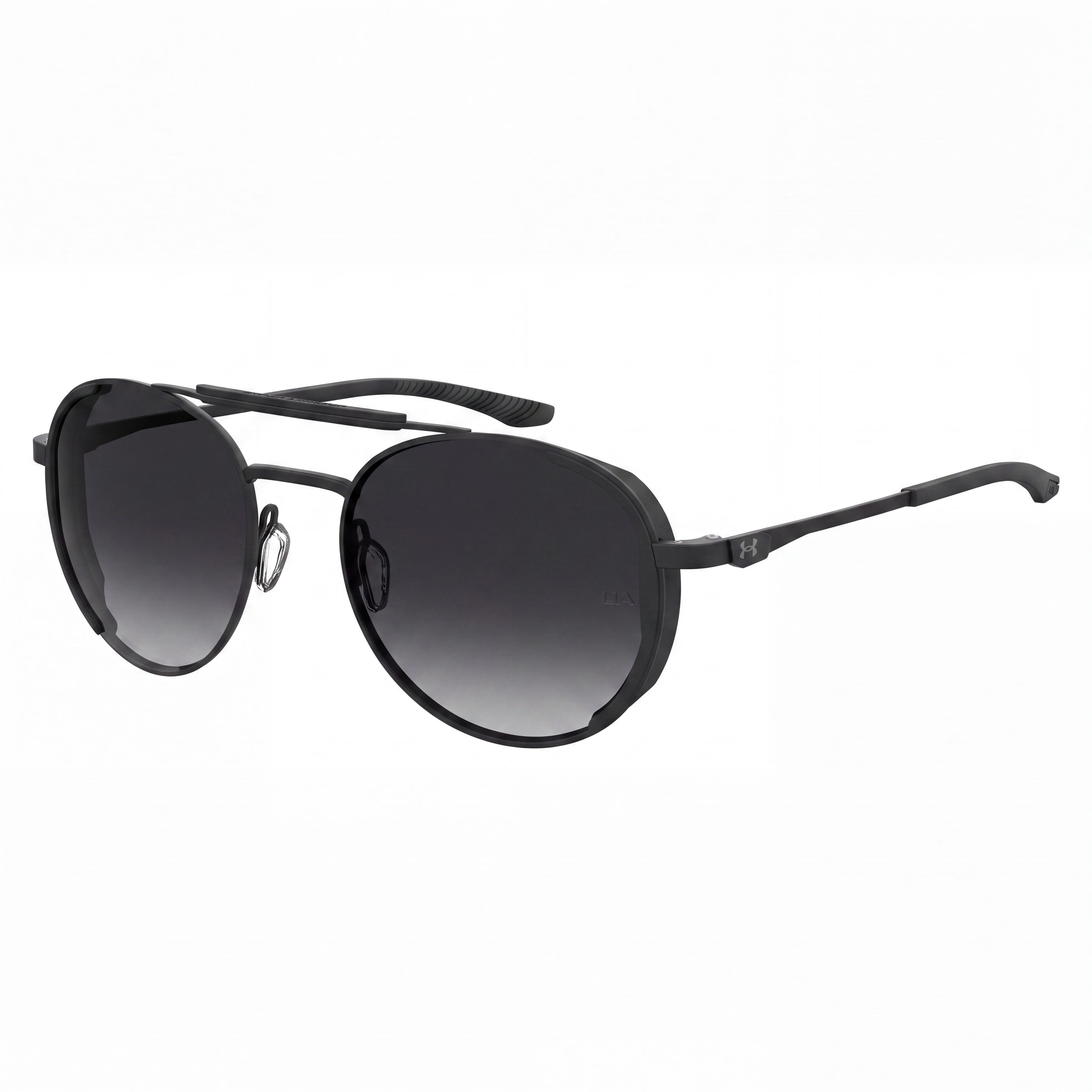 Under Armour UA 0008/G/S Unisex Sunglasses with UV Protection, Matte Black Alloy Steel Frame, Matte Black Lenses, 55mm, Photo 1