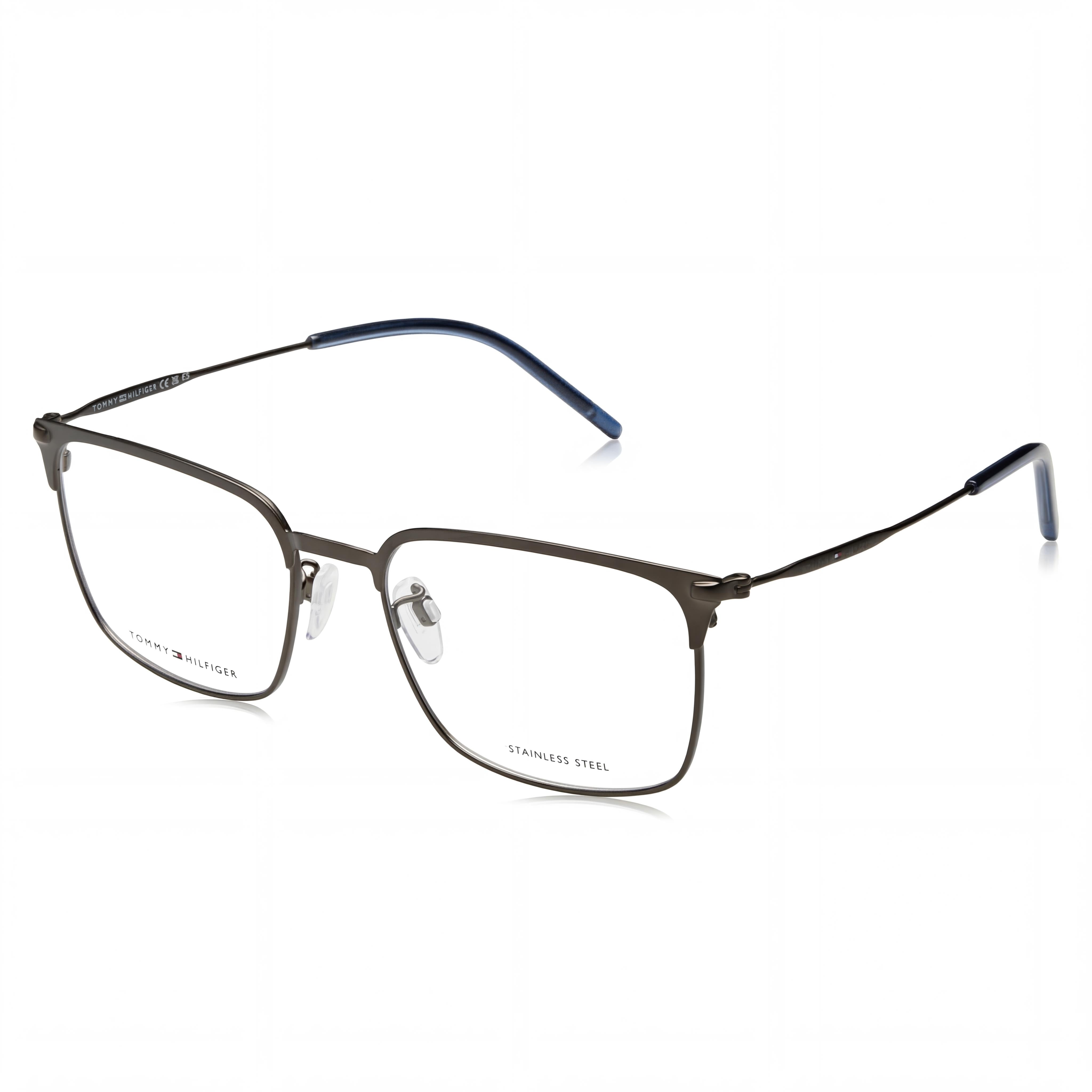 Tommy Hilfiger Modern Unisex Stainless Steel Frame Matte Ruthenium Black with Polycarbonate Lenses 54mm, Photo 1
