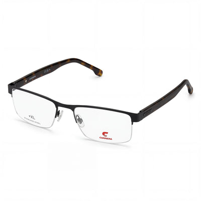 Gafas de sol Carrera Modern para hombre con montura de acero de aleación negro con protección UV, 55 mm de ancho de lente