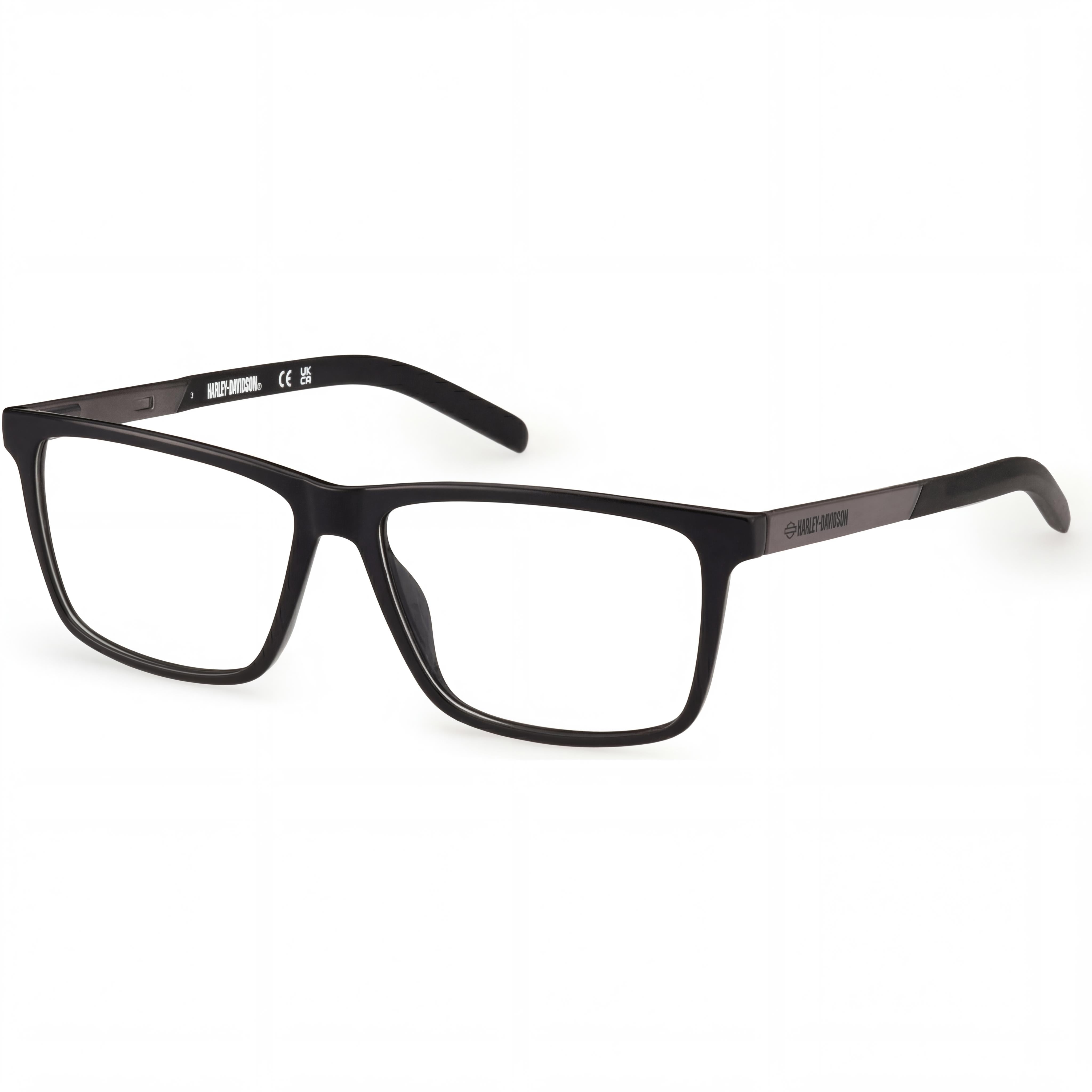 Harley-Davidson Unisex Black Acetate Optical Eyeglasses Frames with Clear Demo Lenses, Prescription Ready, Photo 1