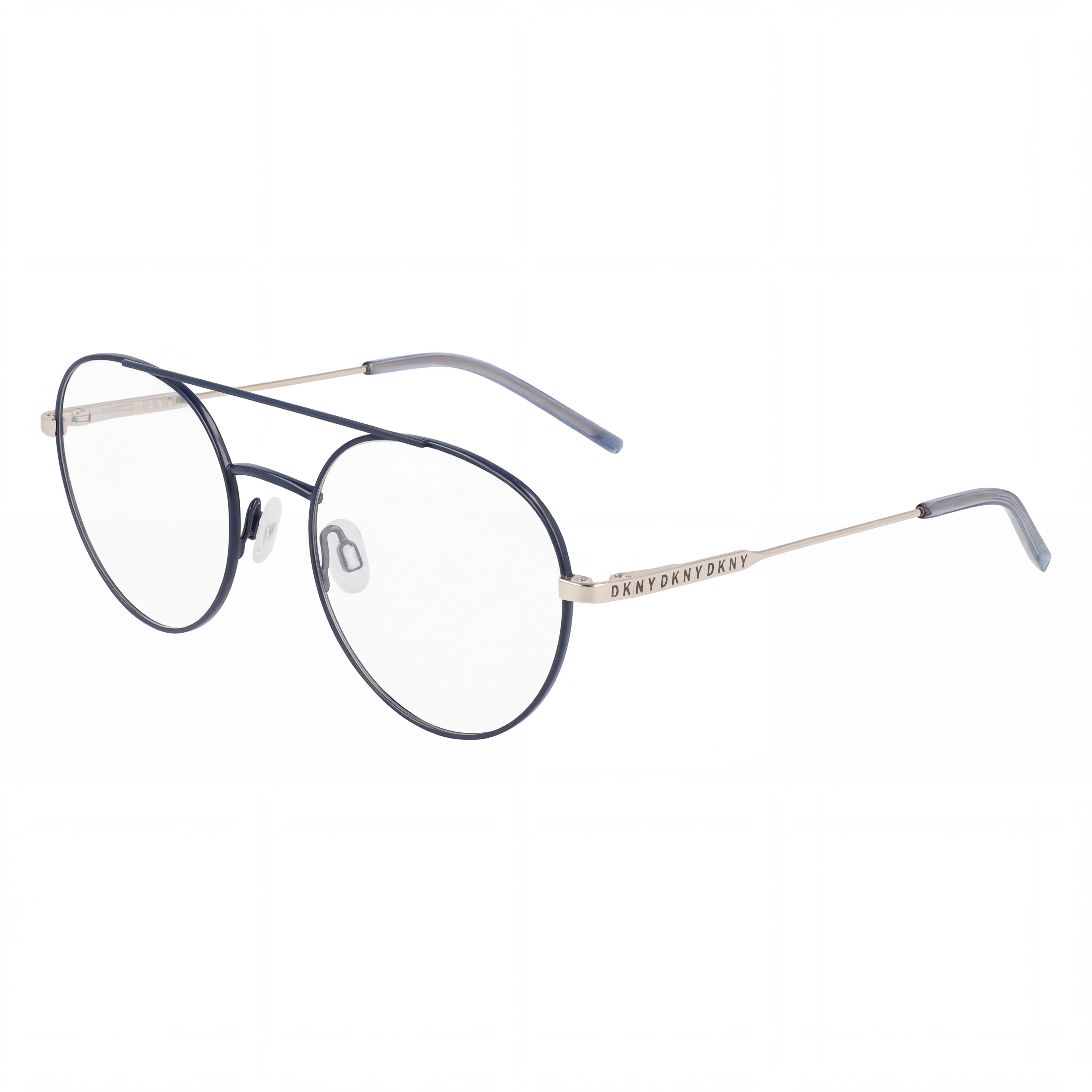 Gafas de sol modernas DKNY para mujer con montura de acero de aleación en dorado azul marino y lentes de policarbonato en dorado azul marino, 51 mm, Photo 1