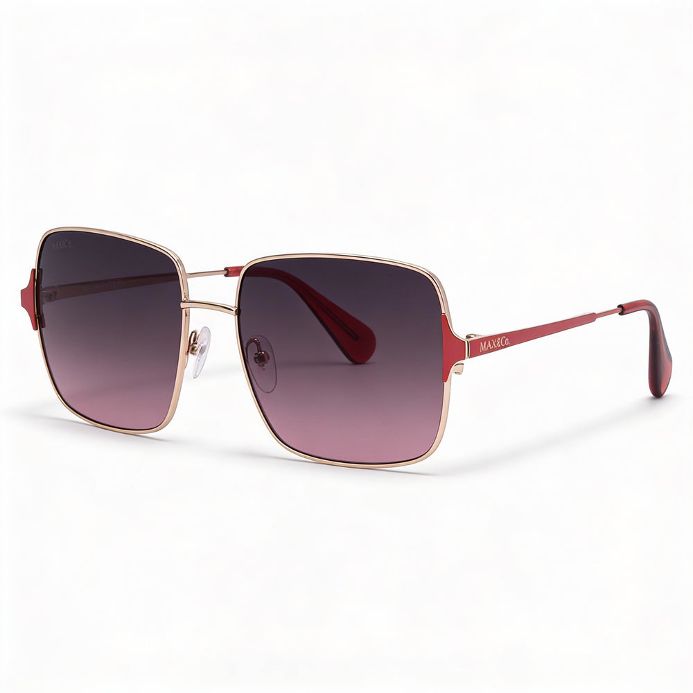 Max & Co. Casual Women's Metal Frame Shiny Rose Gold Gradient Smoke Sunglasses 56-17-140