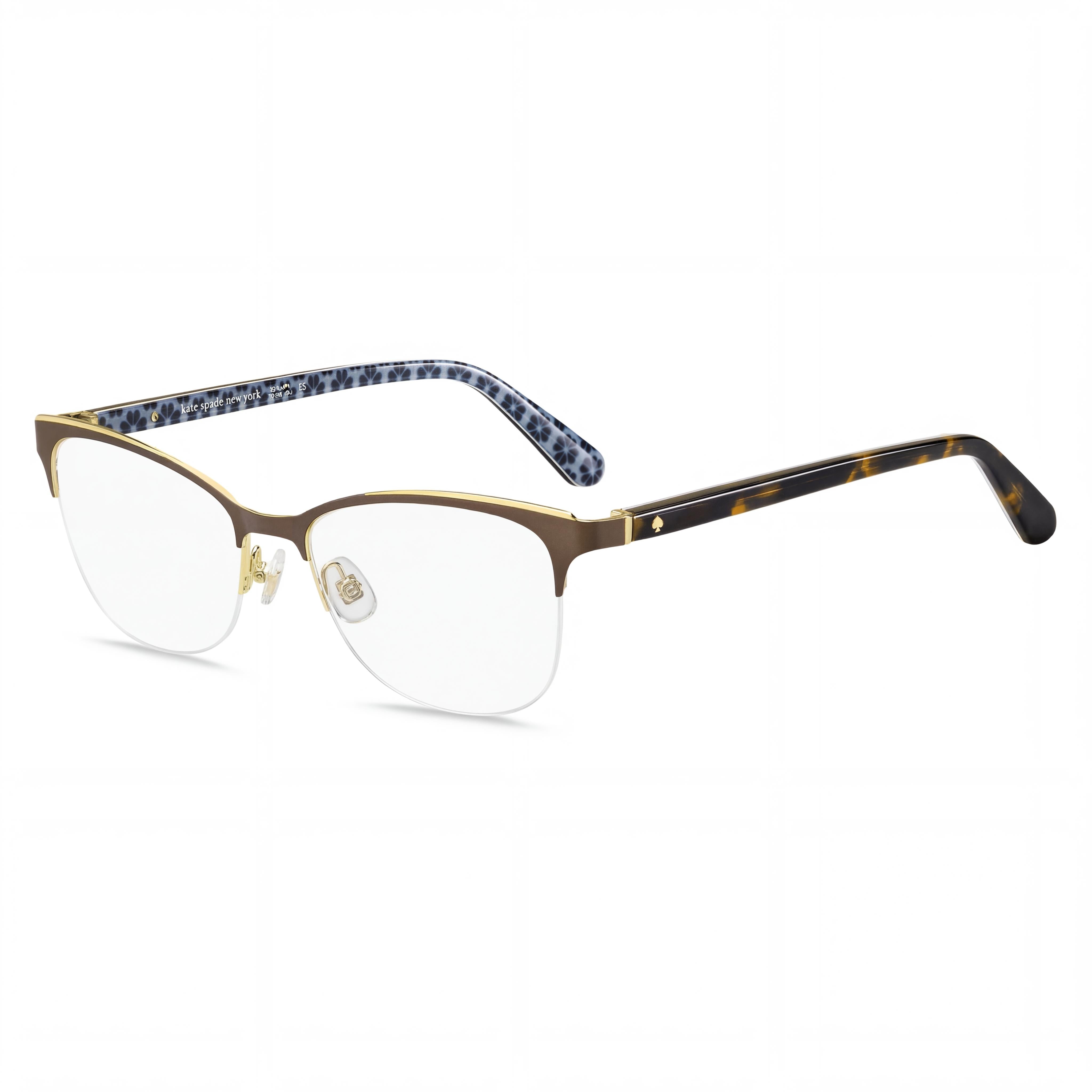 kate spade new york Brieana 09Q 52 Women's Semi Rimless Square Acetate Eyeglasses Brown Havana 52mm, Photo 1