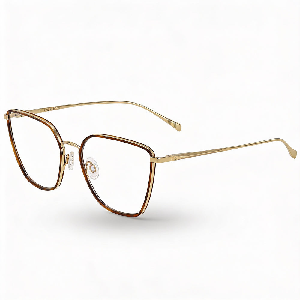 Gafas de sol Rag & Bone para mujer, montura Havana dorada, lentes de plástico transparente de 55 mm