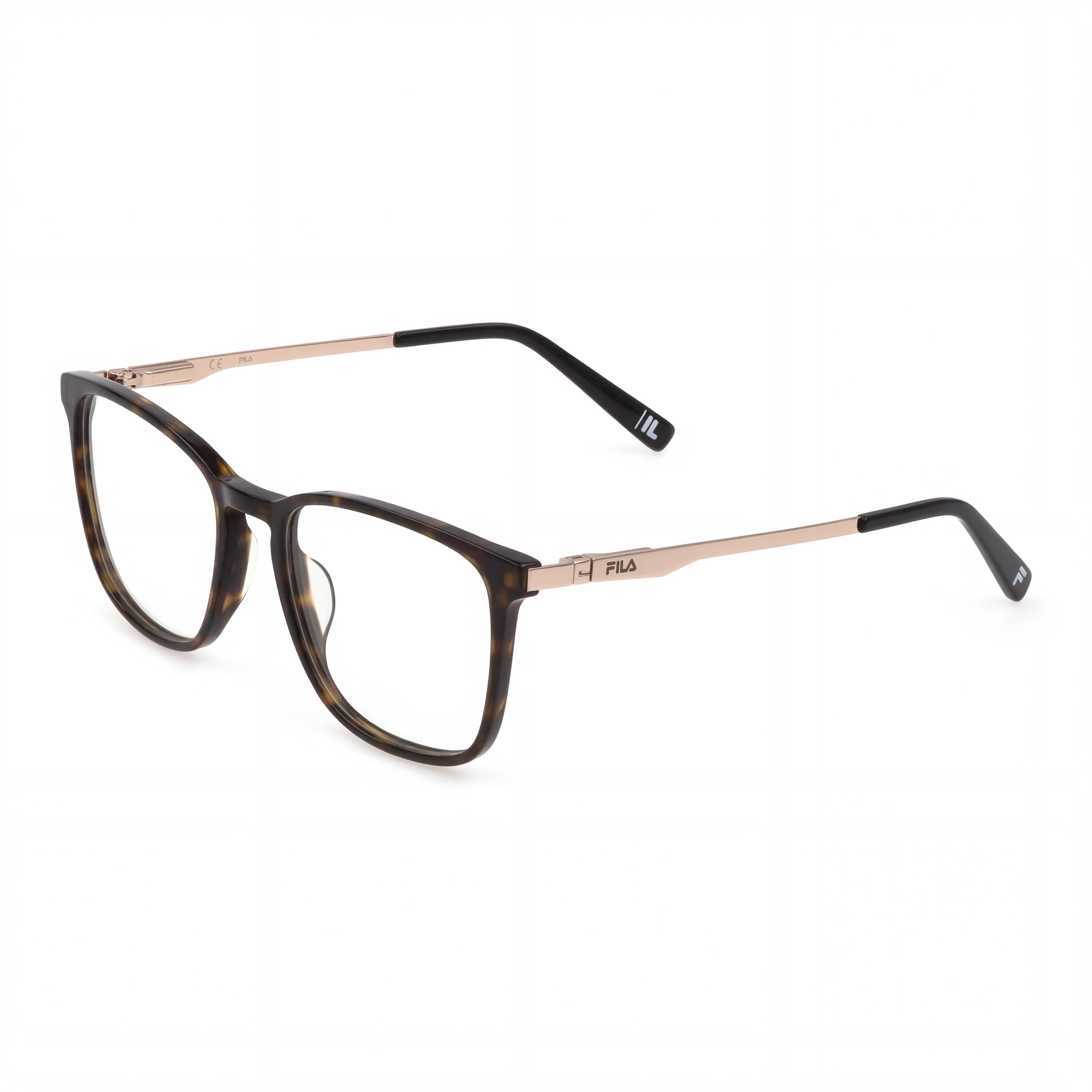 Gafas Ópticas Clásicas Fila para Hombre con Montura Combinada de Acetato y Metal Habana Oscuro, Ancho de Lente de 53 mm, Photo 1