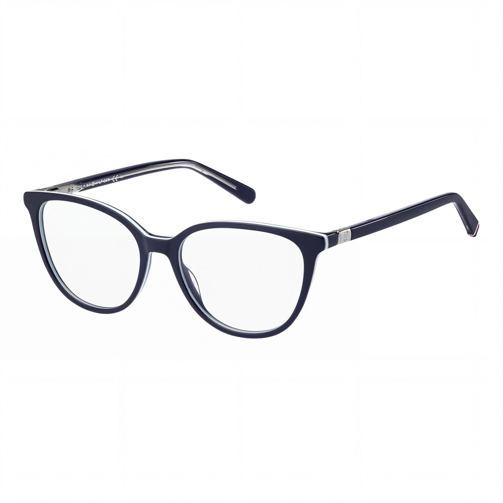 Tommy Hilfiger Clásico Unisex Gafas Ópticas de Acetato Azul Marco 53mm Lente 16mm Puente 140mm Varilla con Lentes de Demostración Transparentes