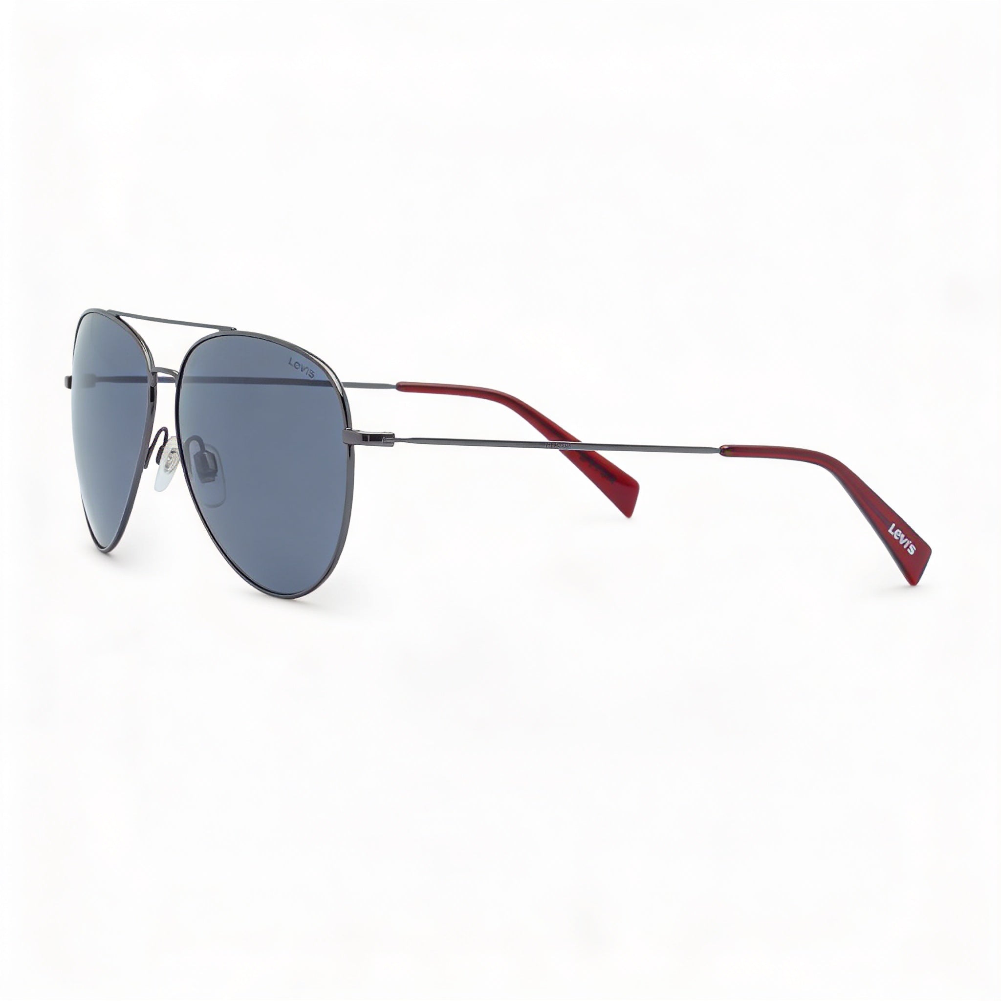 Gafas de sol Levi's Lv 1006/S unisex de piloto, montura metálica en rojo rutenio oscuro, lentes de policarbonato UV 400, 60 mm, Photo 1