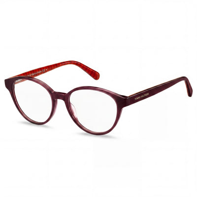 Tommy Hilfiger Modern Women's Optical Frame in Burgundy Pattern Red, Size 50-17-140