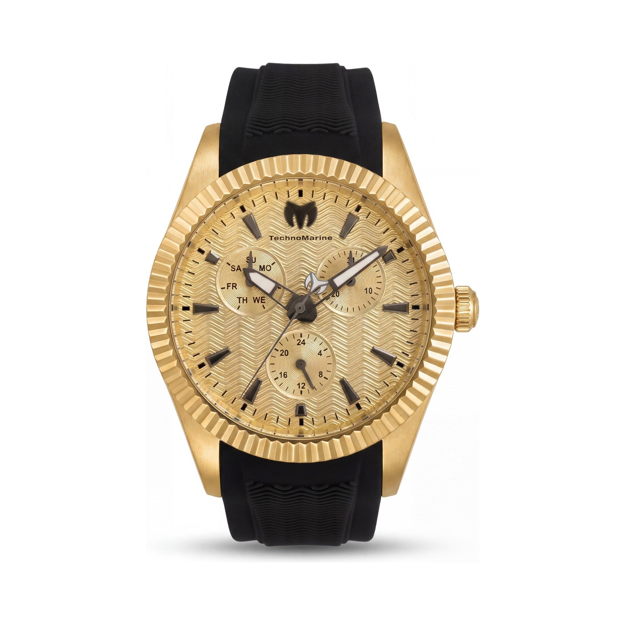 Technomarine Sea TM-719031 Women's Black Silicone Gold Tone Stainless Steel Quartz Water Resistant Watch 38mm, Photo 1