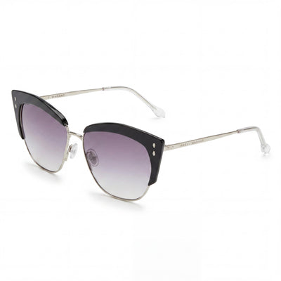 Isabel Marant Casual Sunglasses Women's Metal Black Silver Frame Dark Grey Shaded Lenses 58-15-145