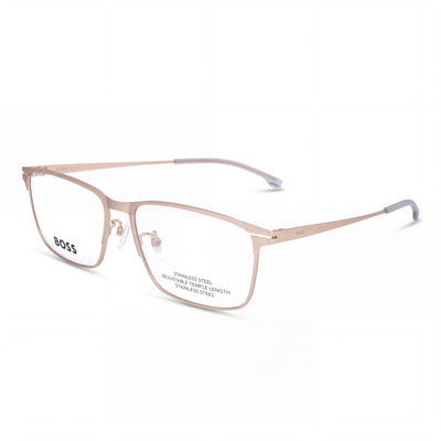 Hugo Boss Boss 1467/f Unisex Rectangular Optical Frames, Featuring a Metal Frame in Matte Gold Finish, Size 57mm