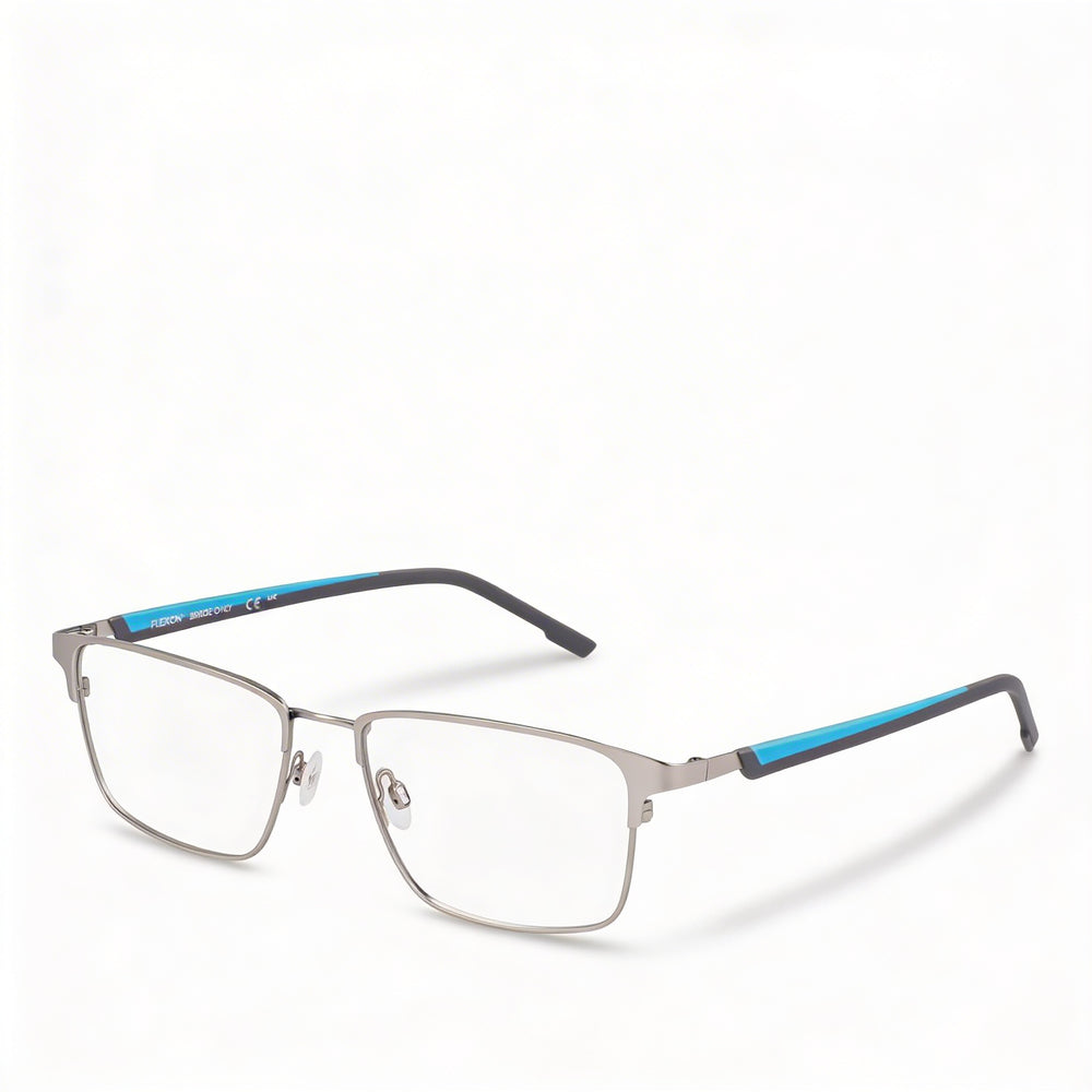 Gafas de acetato Flexon E1154 para hombre, plata satinada, cerúleo 54mm