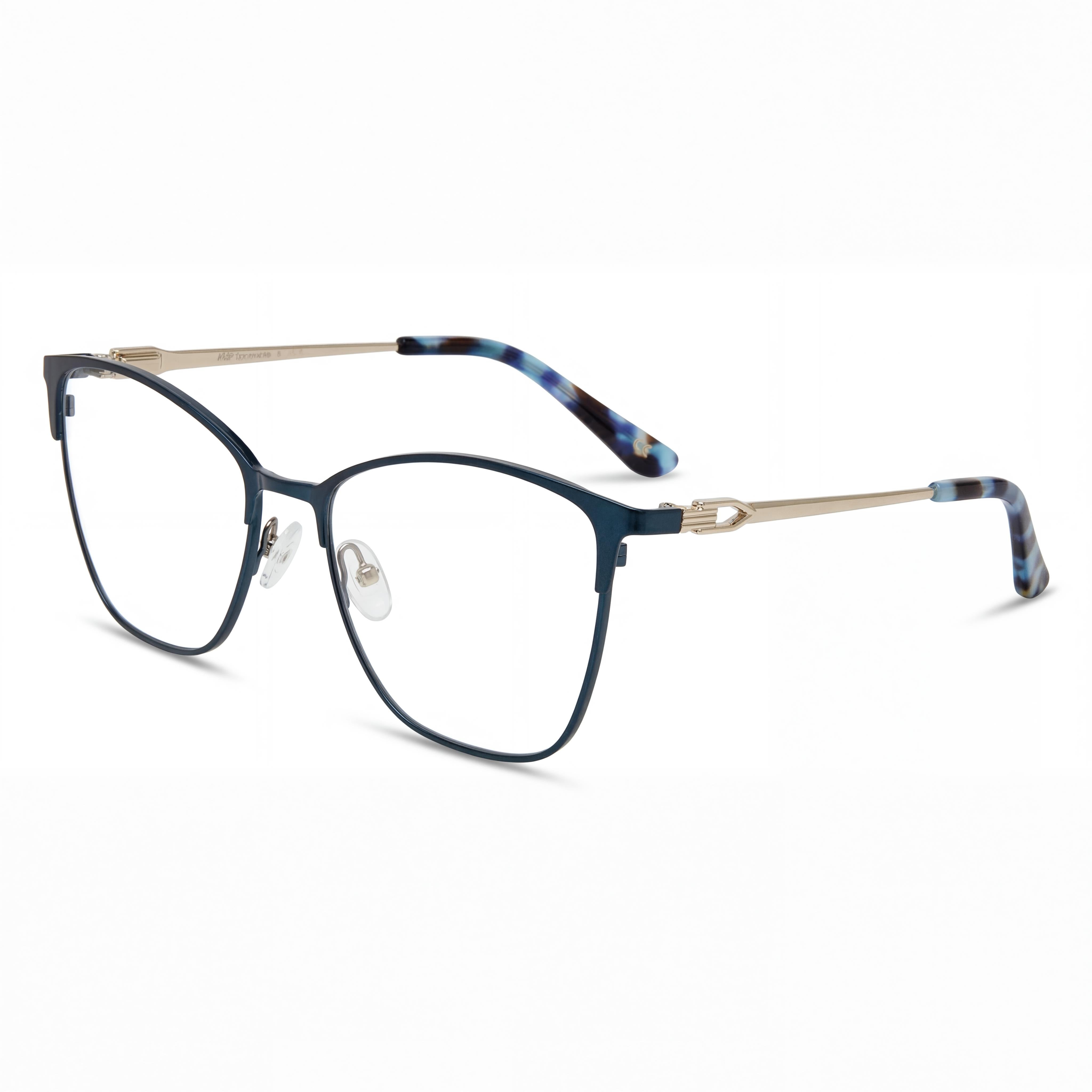 Gafas clásicas de Liz Claiborne para mujer con montura de metal azul y lentes de policarbonato multicolor 54-16-140, Photo 1