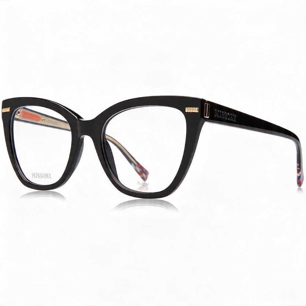 Gafas Missoni Mis 0072 para mujer con montura de acetato negro y lentes de policarbonato negras de 52 mm