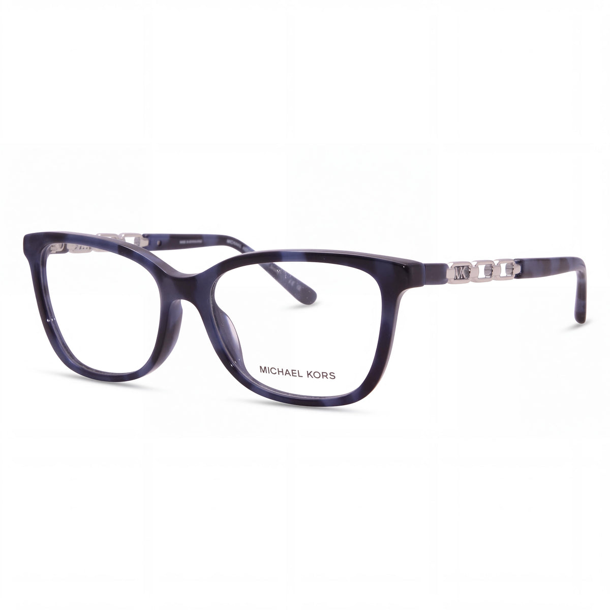 Michael Kors Greve MK4097 Women’s Blue Tortoise Plastic Full Rim Rectangle Prescription-Ready 54mm Eyeglasses, Photo 1