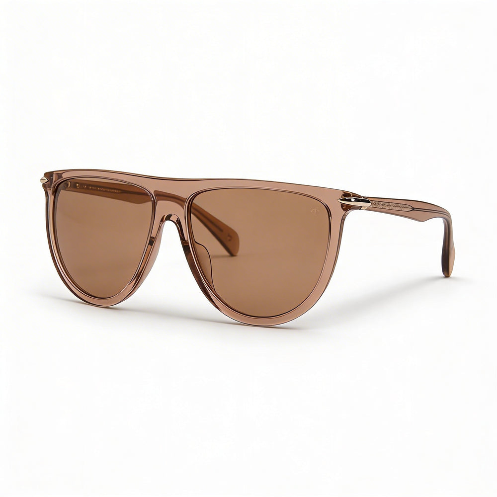 Gafas de sol clásicas Rag & Bone para mujer: montura de acetato marrón, lentes con protección UV, ancho de lente de 57 mm