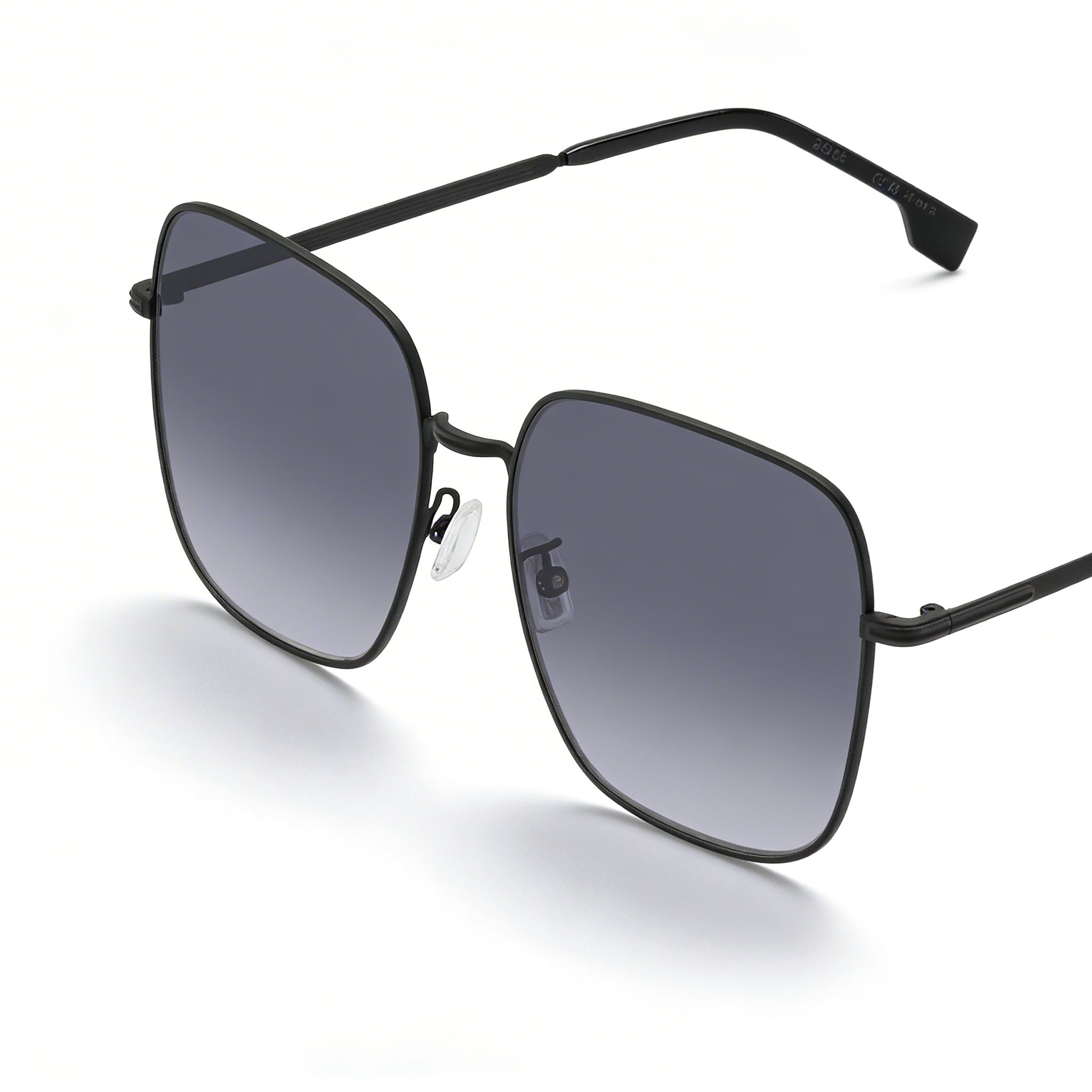 Gafas de sol unisex Hugo Boss Style & Expression de acero inoxidable en negro mate y gris, cuadradas, con lentes en gris oscuro, 59 mm, Photo 1