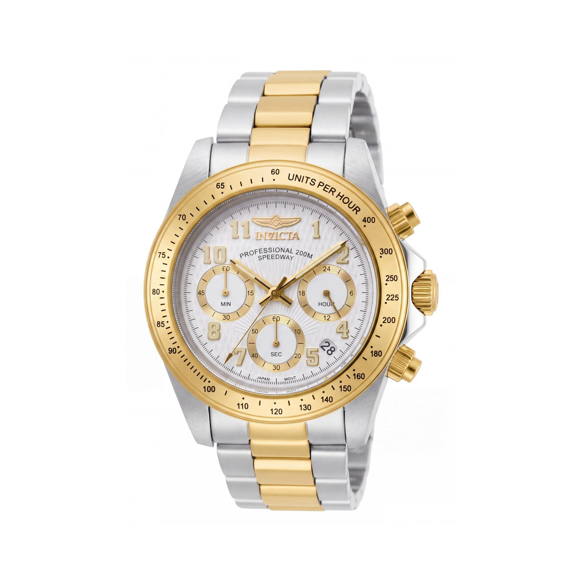Invicta Speedway 17026 Reloj de pulsera de cuarzo de acero inoxidable plateado de dos tonos para hombre de 39 mm resistente al agua, Photo 1