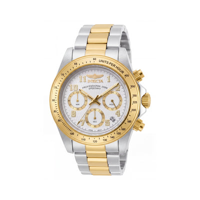 Invicta Speedway 17026 Reloj de pulsera de cuarzo de acero inoxidable plateado de dos tonos para hombre de 39 mm resistente al agua