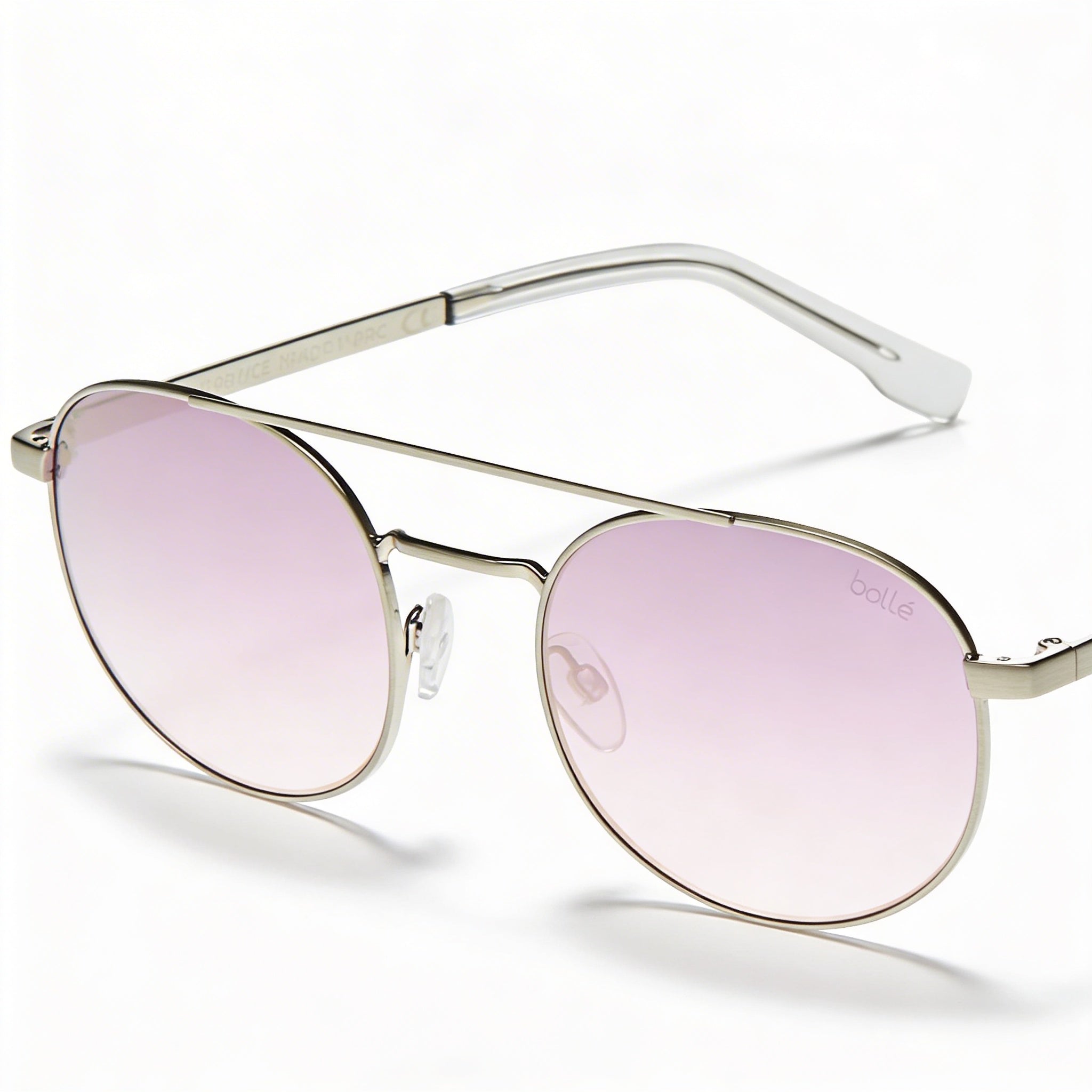 Gafas de sol Bollé Tns Gradient Pink Cat 2 unisex con montura de plástico plateada brillante y protección UV de 49 mm, Photo 1