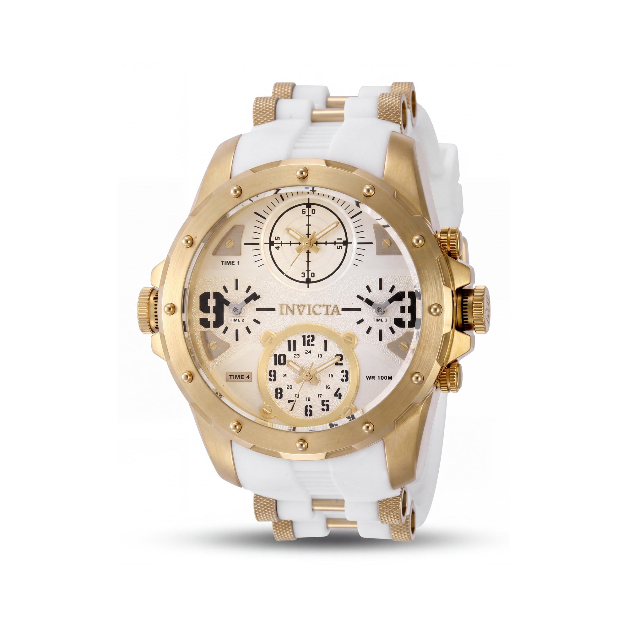 Invicta Coalition Forces 50218 Reloj de cuarzo para hombre, caja de acero inoxidable de 50 mm, esfera plateada, correa de silicona, Photo 1