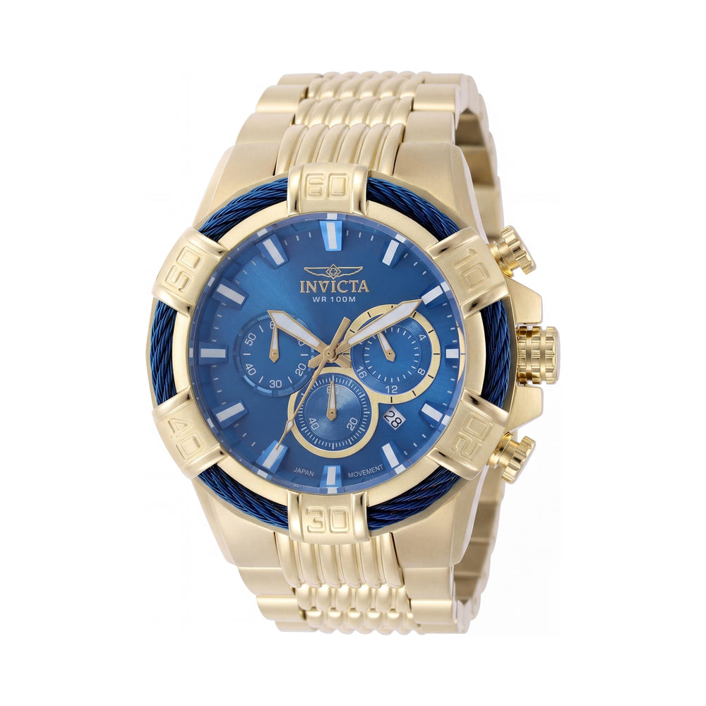 Invicta Bolt 49904 Unisex 51mm Stainless Steel Bracelet Quartz Watch, Blue Dial, 60 Second