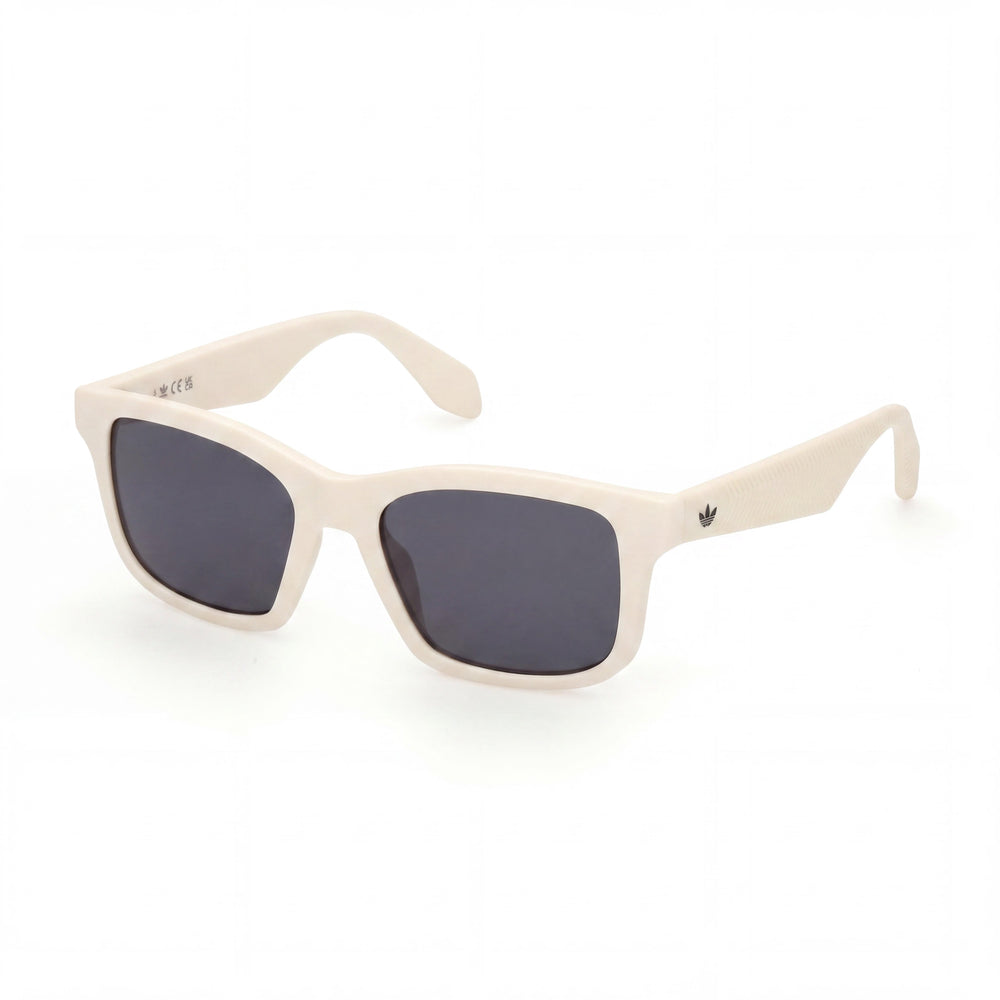 Gafas unisex adidas Originals Or0105 con montura de inyección blanca mate y lentes de policarbonato negras 52-18-145