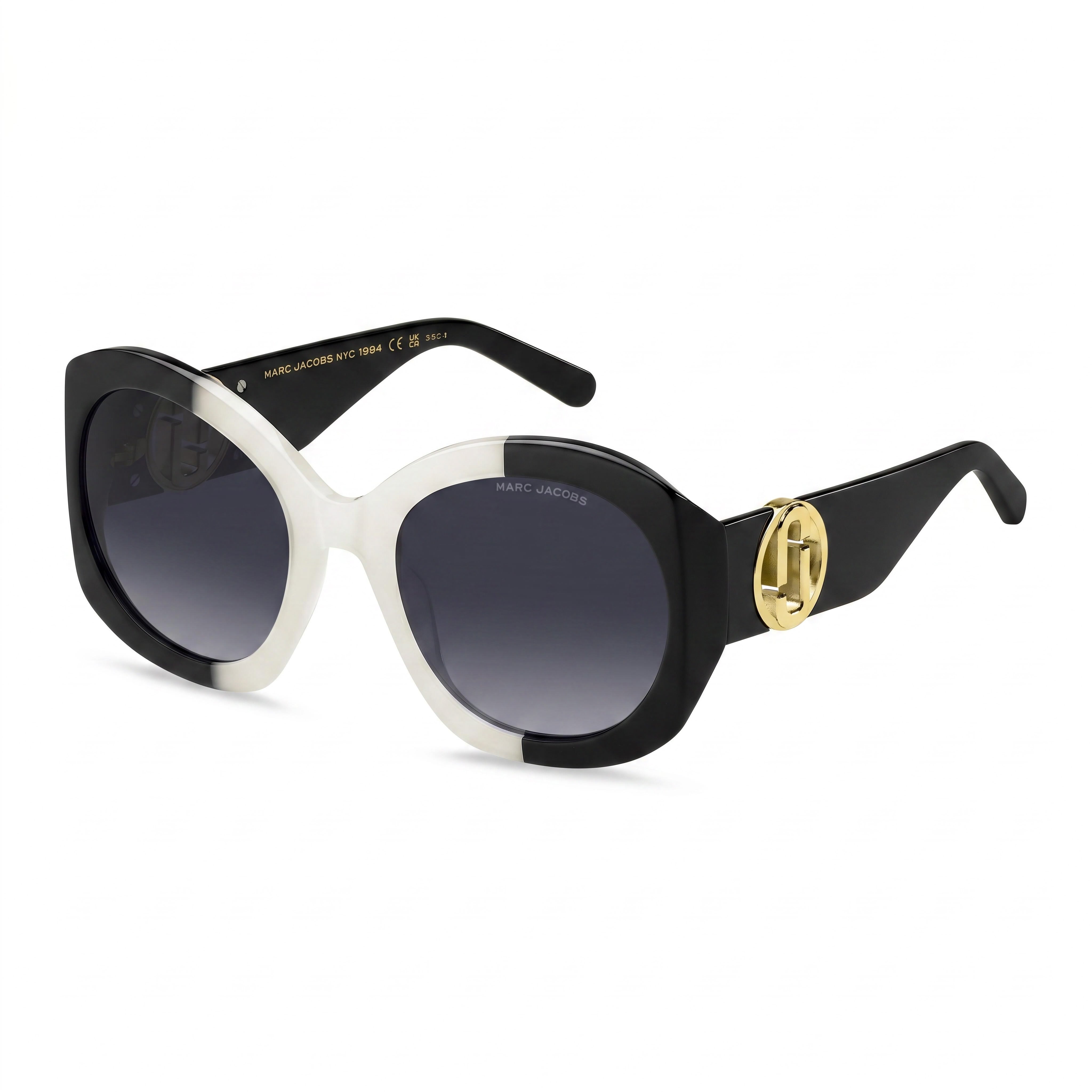 Gafas de sol Marc Jacobs MARC 722/S para mujer, diseño de mariposa, acetato, protección UV, color gris oscuro, con degradado, blanco y negro, 56 mm, Photo 1
