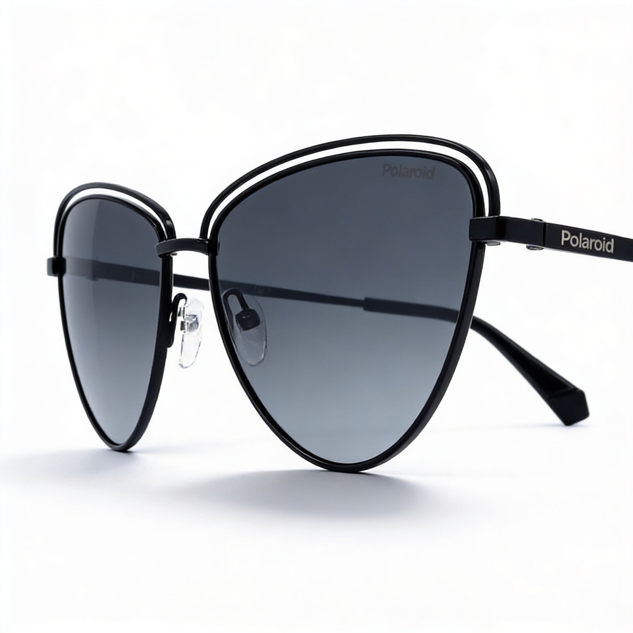 Gafas de sol Polaroid Classic PLD 4094/S para mujer, montura de acero de aleación negra, lentes de policarbonato con protección UV, 57 mm, Photo 2