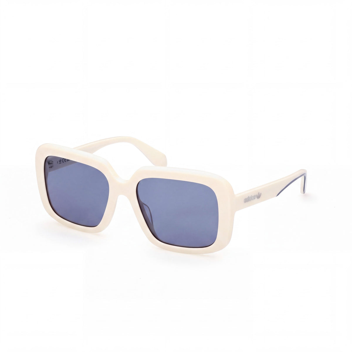 adidas Originals Or006521v Women's White Plastic Frame Blue Lens UV Protected Non-Polarized Sunglasses 56mm, Photo 1