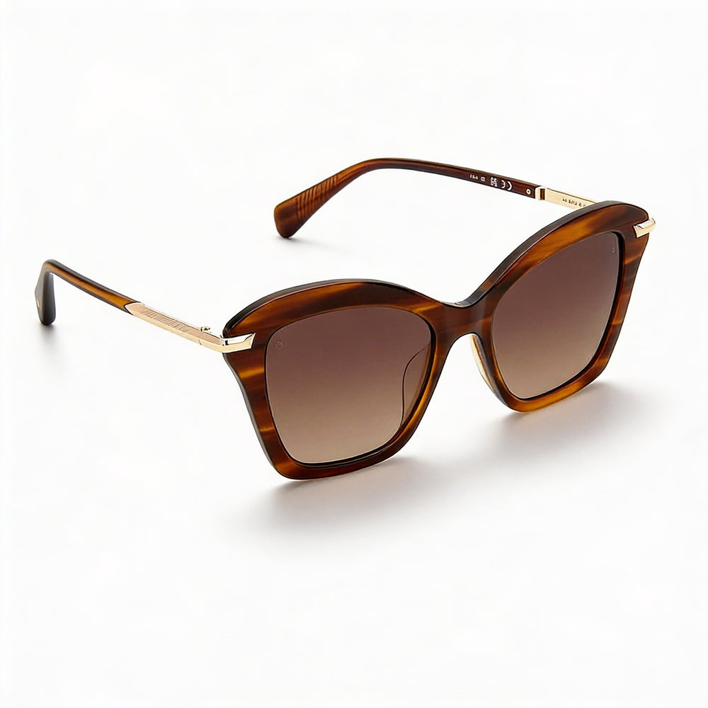 Gafas de sol para mujer de acetato cuerno marrón con protección UV de Rag & Bone Modern Heritage 53mm