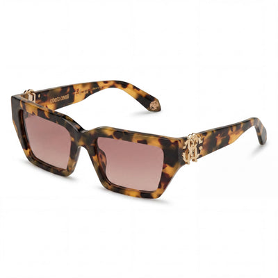 Gafas de sol Just Cavalli Modern de acetato no polarizadas para mujer con montura brillante Habana Vintage 55 mm