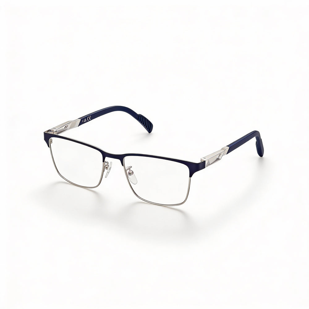 Gafas de sol polarizadas adidas Sp5024 para hombre con montura de metal azul mate y lentes de policarbonato, 55-17-140 mm
