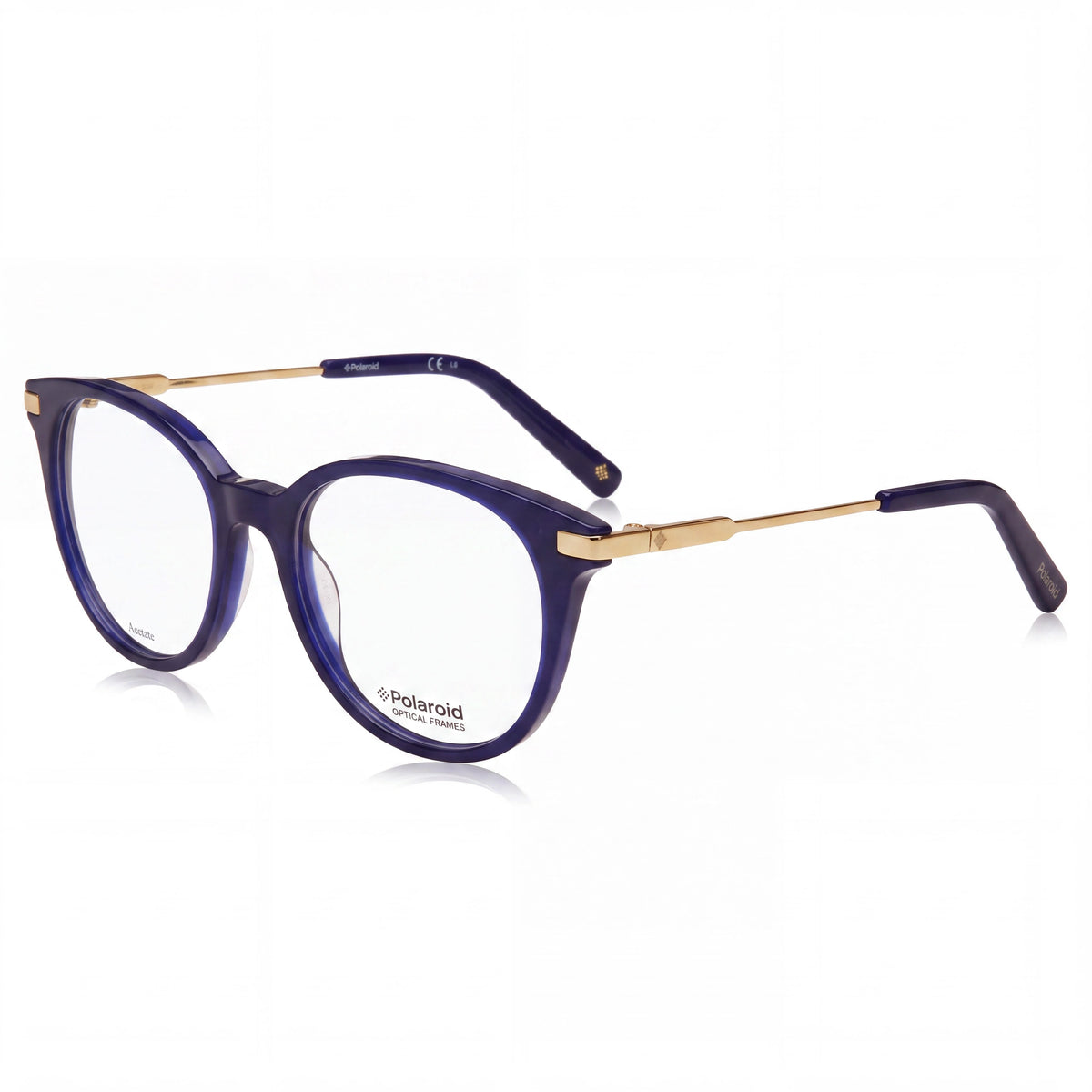 Gafas de sol Polaroid, armazón de anteojos recetados ovalados modificados, de plástico negro, no polarizados, para mujer, con posibilidad de graduación, 49 mm, Photo 1