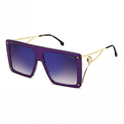 Gafas de sol Carrera Casual para mujer con montura de acetato violeta, lentes grises espejadas y protección UV de 60 mm