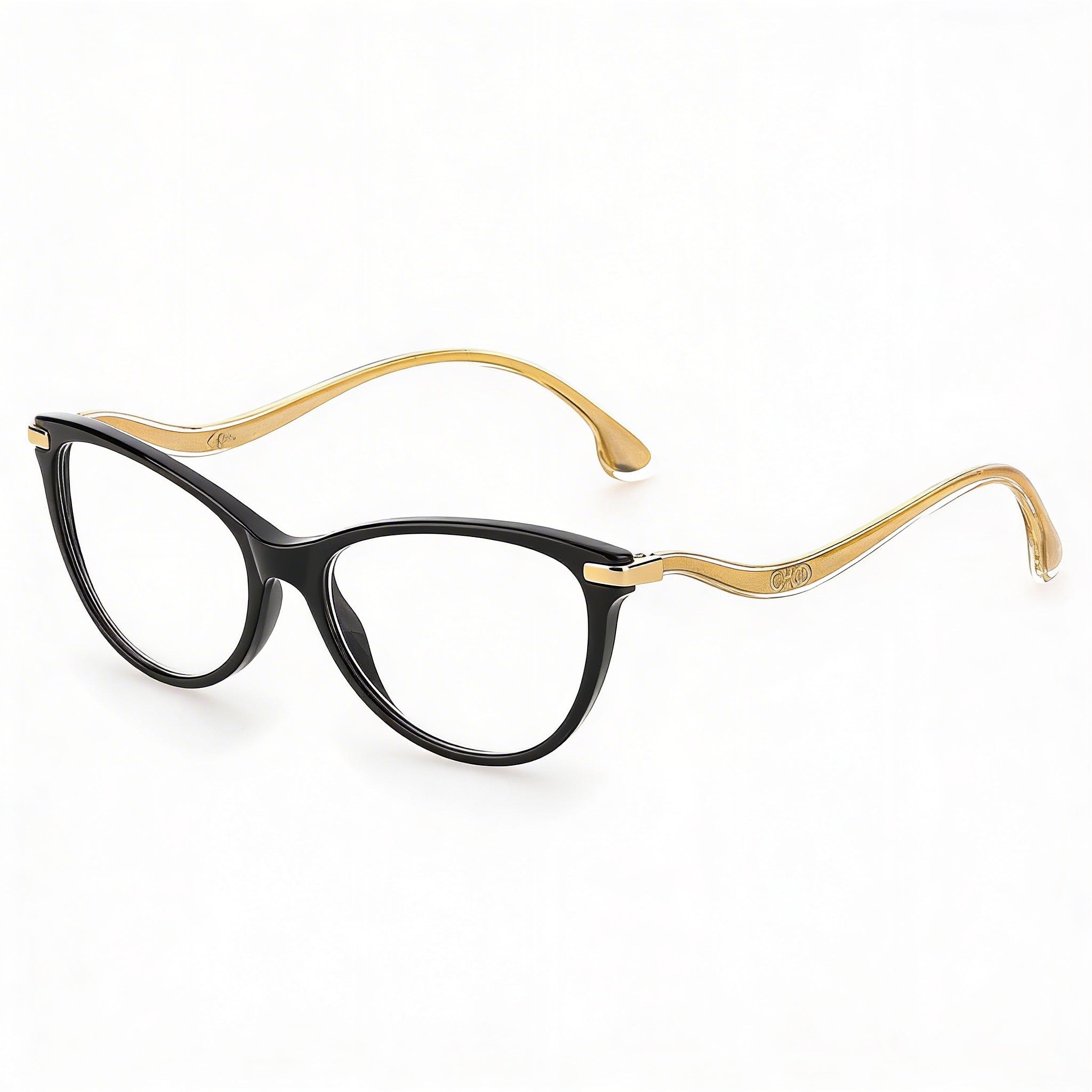 Jimmy Choo Jimmy Choo 258 Women's Black Cat-Eye Acetate Optical Frame with Wave Temples 54mm, Photo 1