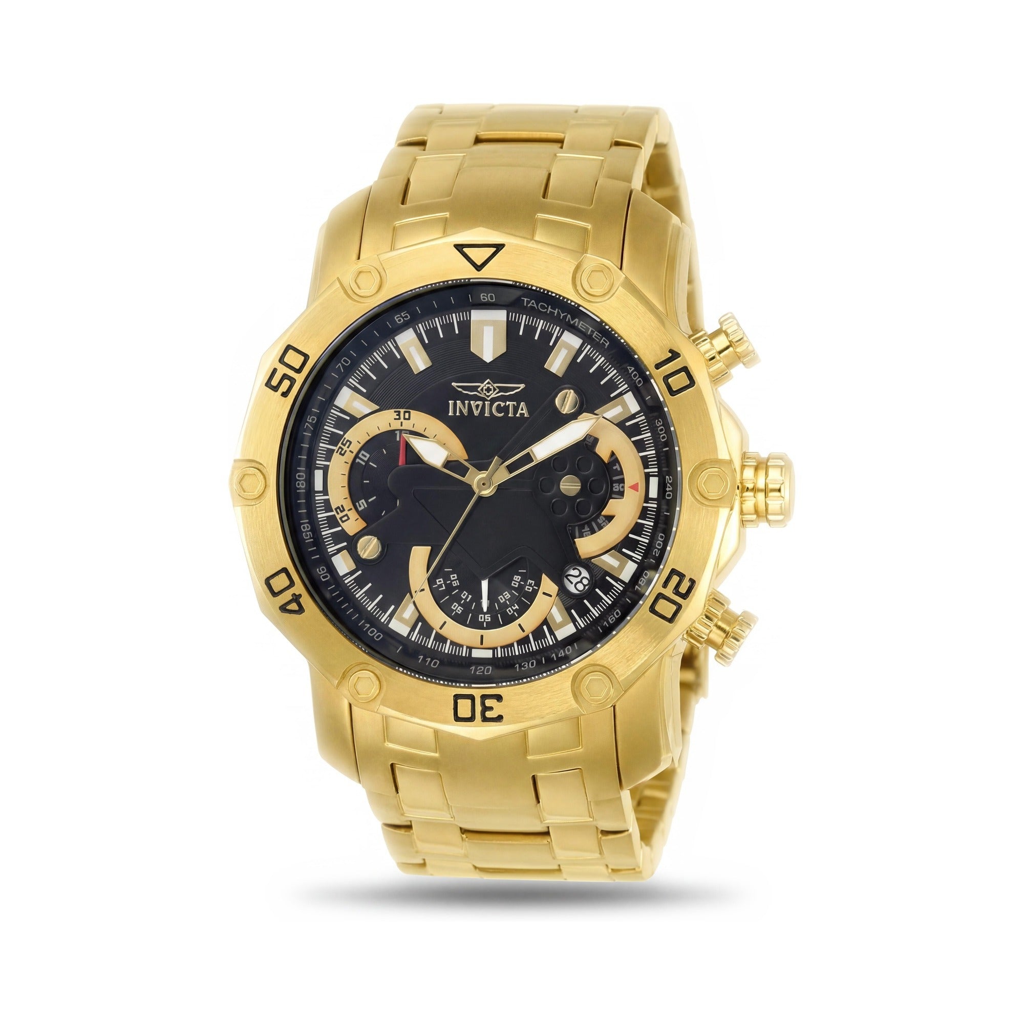 Reloj de buceo Invicta Pro Diver SCUBA 22767 de acero inoxidable dorado con cronógrafo de cuarzo y caja de 50 mm para hombre., Photo 1
