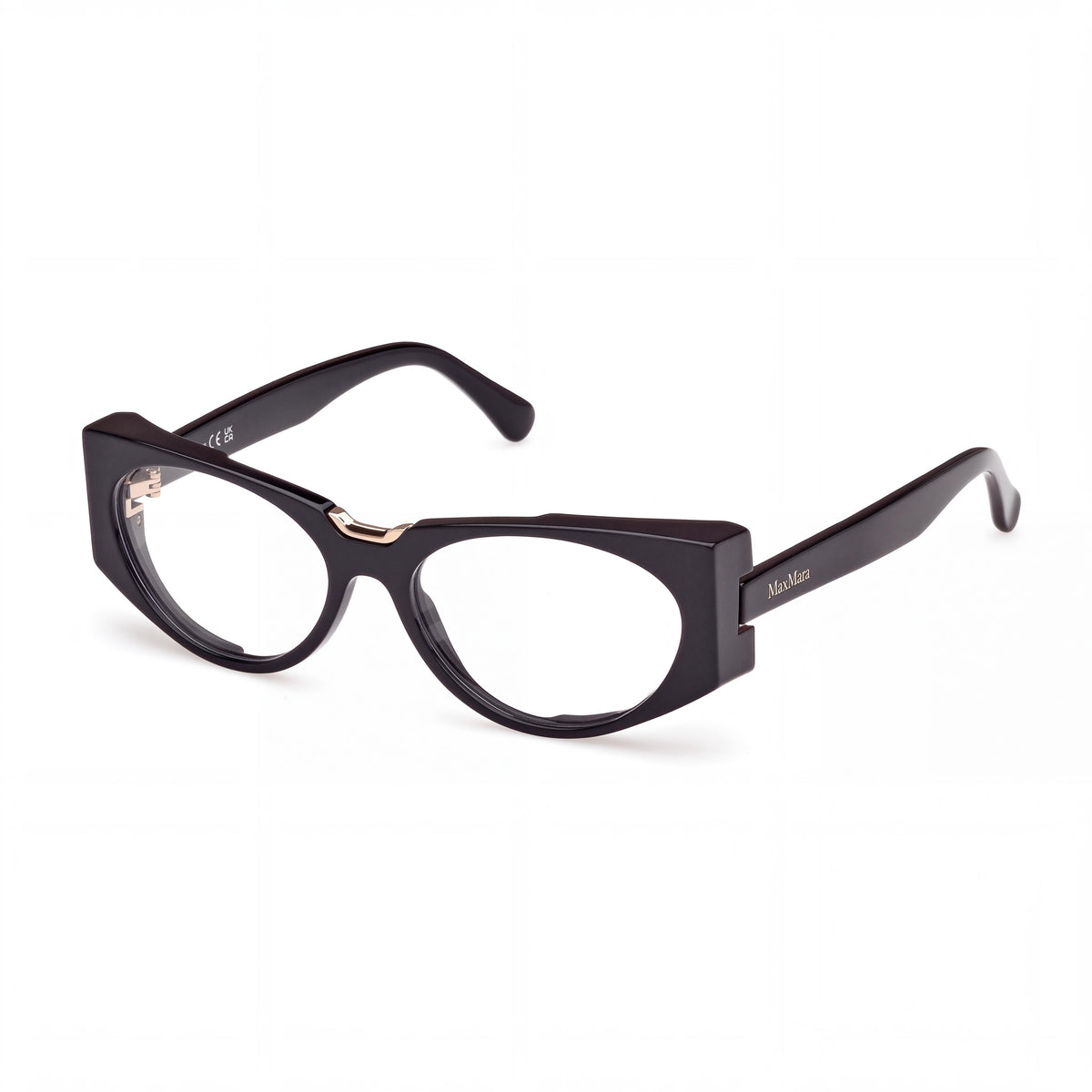 MaxMara MM5158 Women's Shiny Black Eyeglasses Frame, Lens Width 54mm, Bridge Width 16mm, Temple Length 140mm, Photo 1