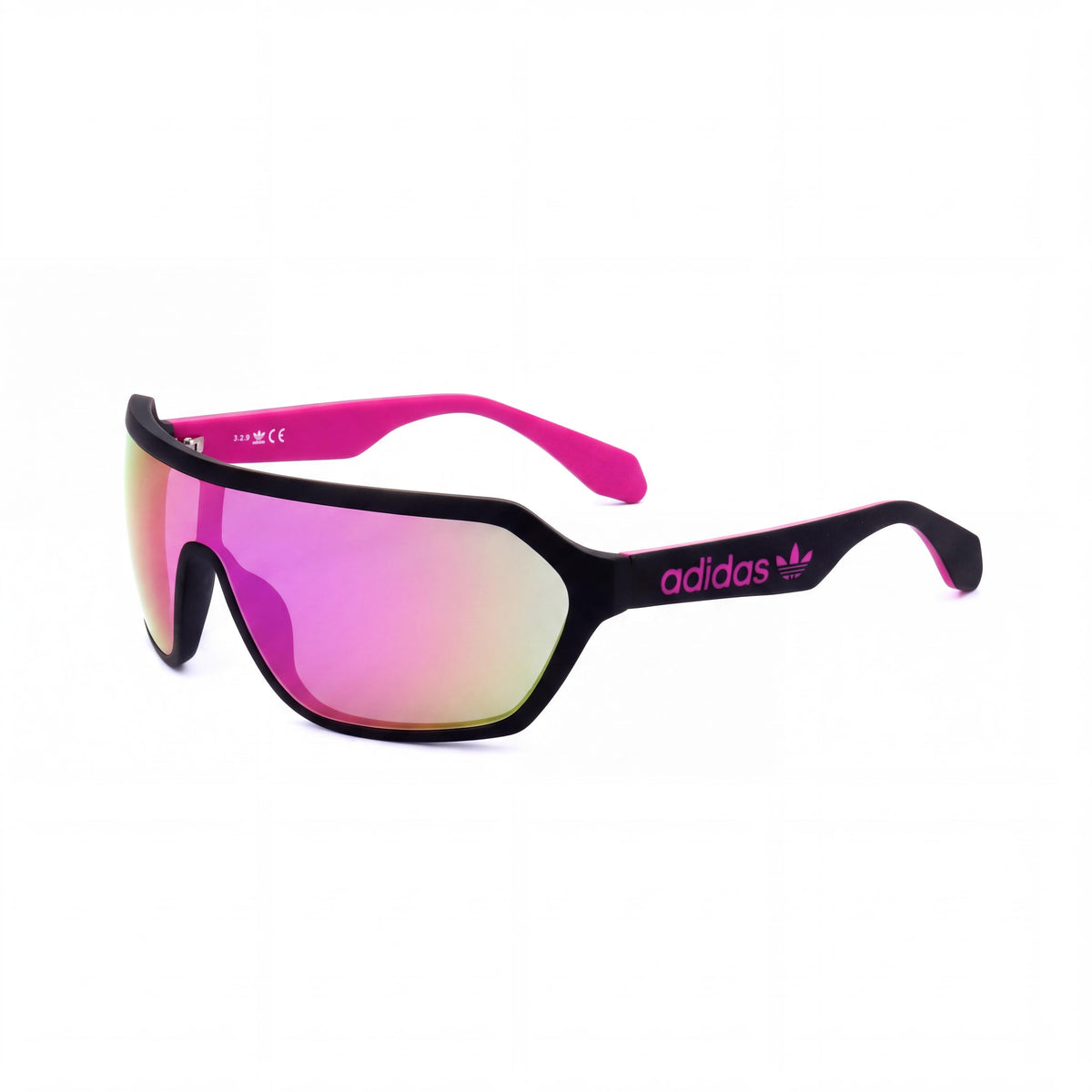 Gafas de sol adidas Adidas Originals OR0022 unisex de acetato negro mate con lentes de espejo color burdeos no polarizadas de 131 mm, Photo 1