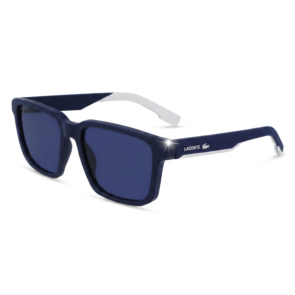 Lacoste Modern Unisex Bio Injected Montura Gris Metalizada Lentes Azul Sólido Protección UV 55mm